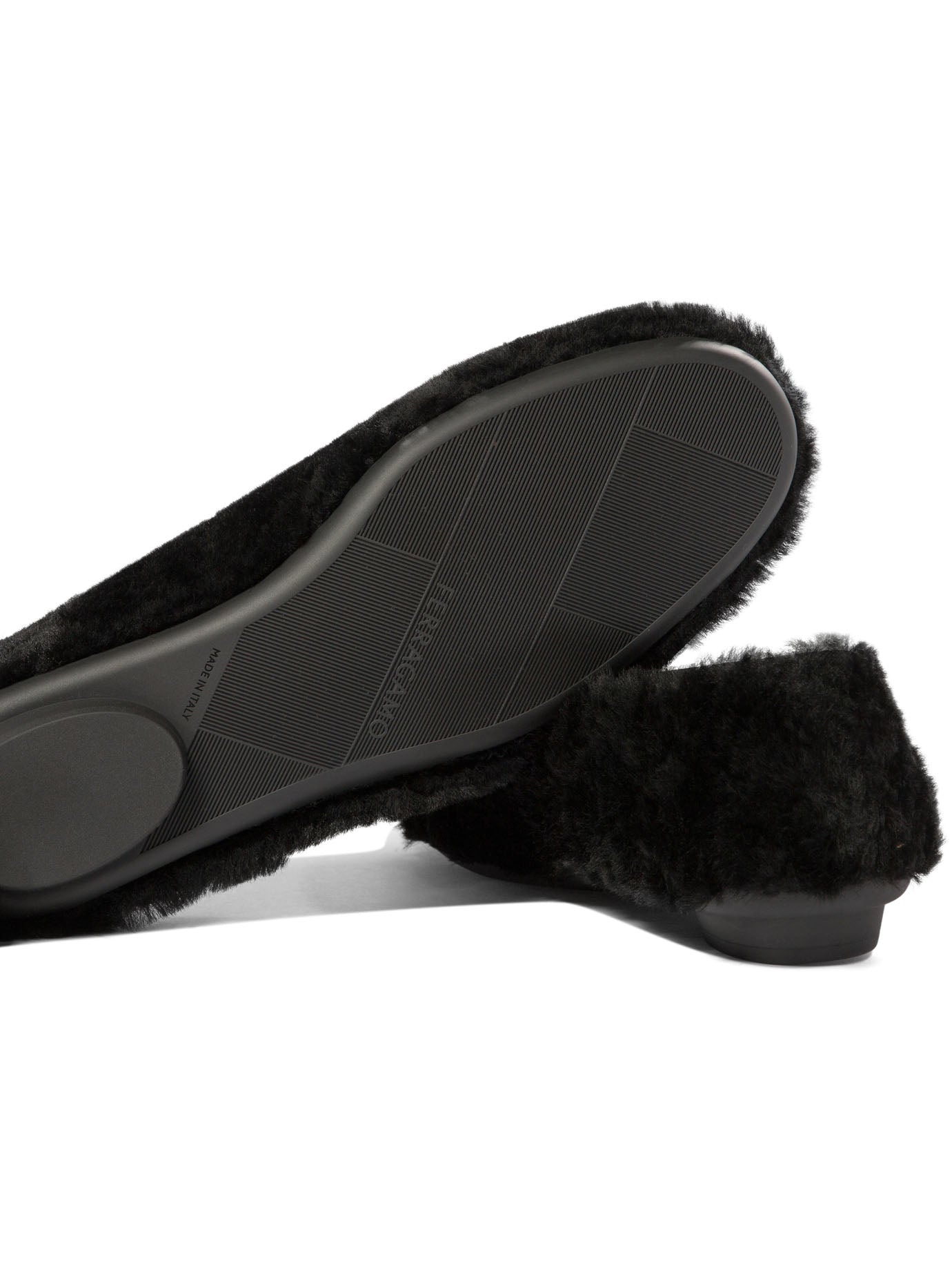 Ferragamo Noella Fur Shearling Ballet Flats