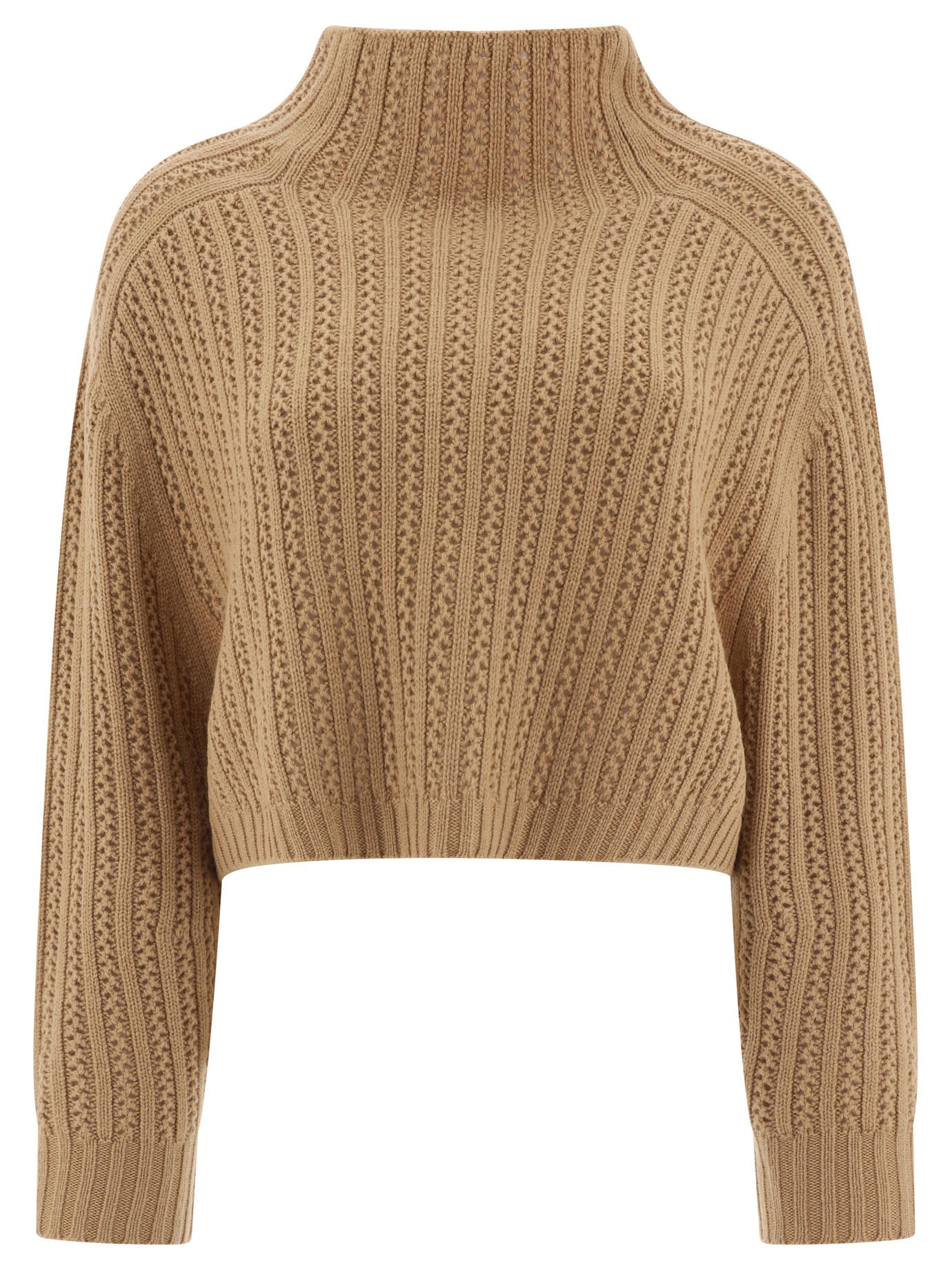 Max Mara Wool And Cashmere Crop Sweater Hodeida