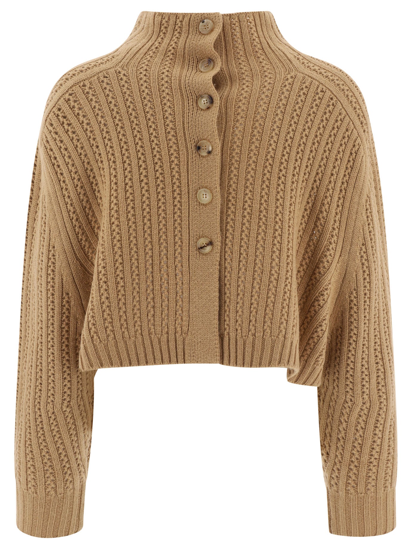 Max Mara Wool And Cashmere Crop Sweater Hodeida