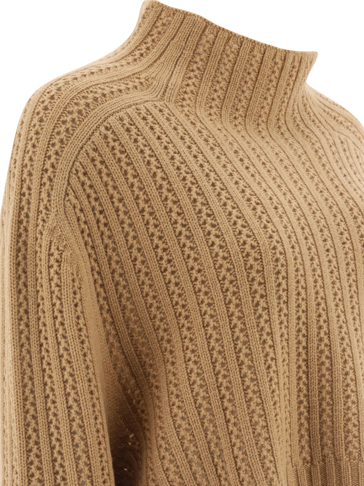 Max Mara Wool And Cashmere Crop Sweater Hodeida