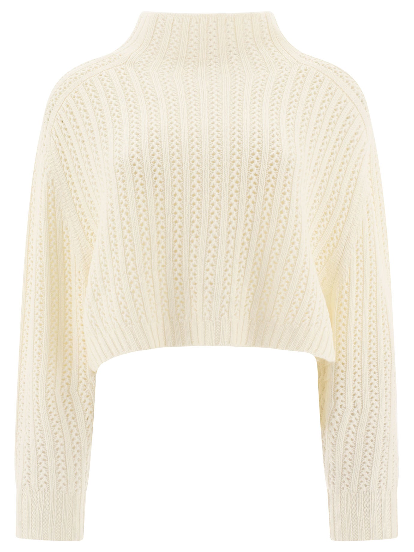 Max Mara Wool And Cashmere Crop Sweater Hodeida