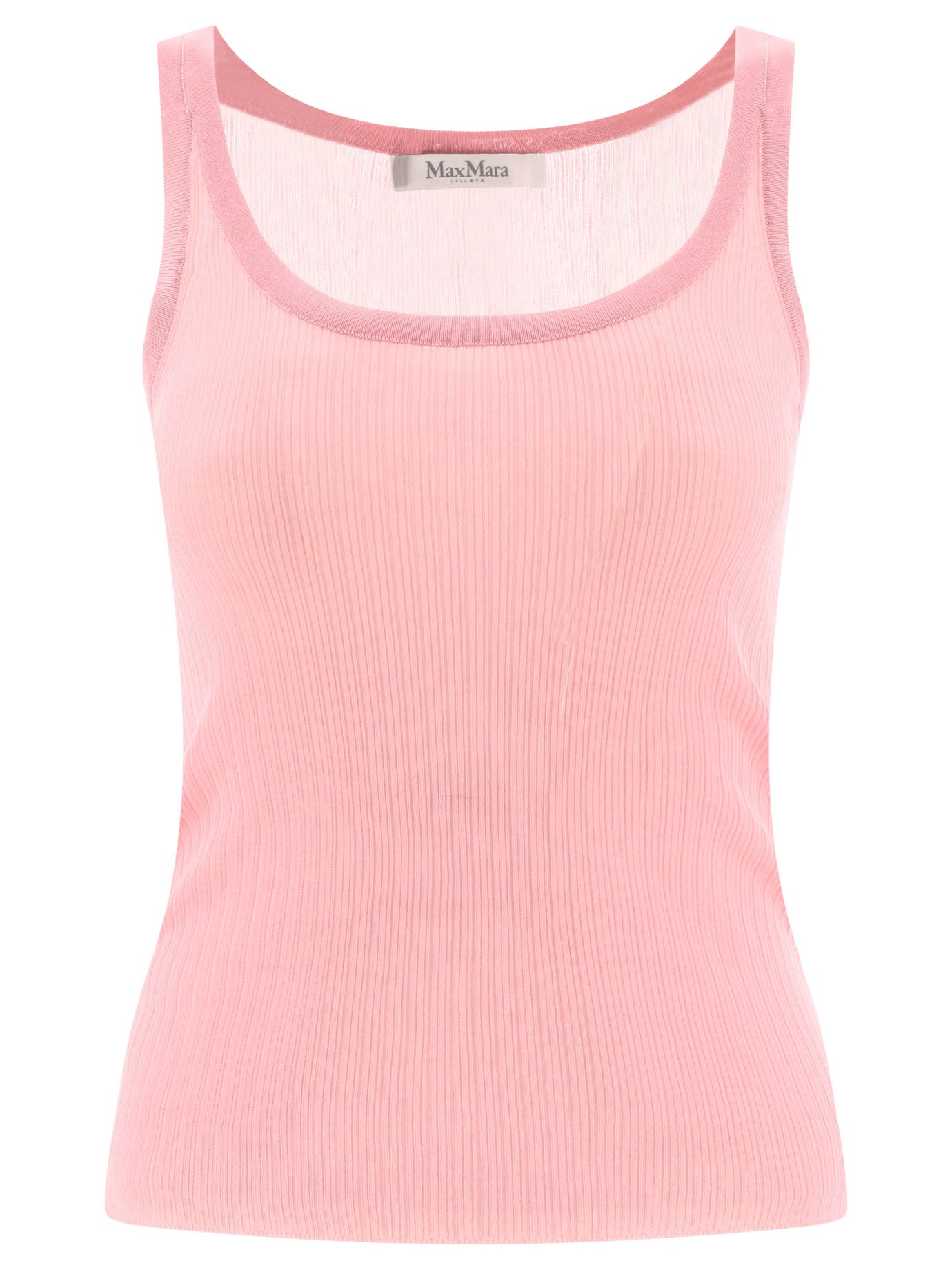 Max Mara Bastia Ribbed Silk Tank Top