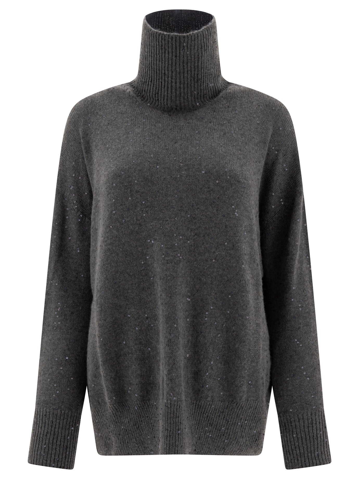 Brunello Cucinelli Cashmere And Silk Turtleneck With Sequins