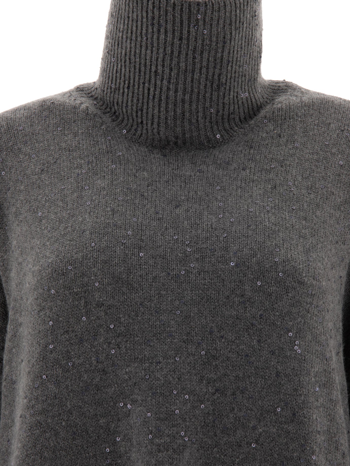 Brunello Cucinelli Cashmere And Silk Turtleneck With Sequins