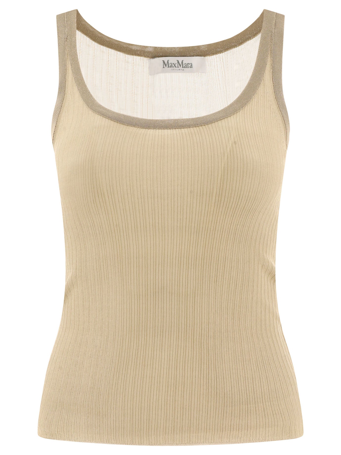 Max Mara Bastia Ribbed Silk Tank Top