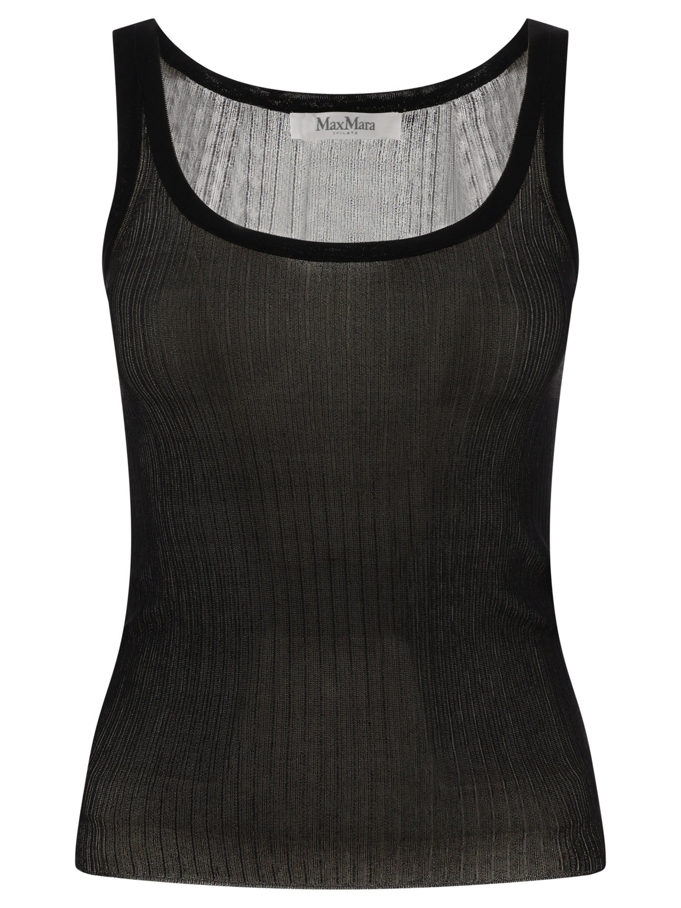 Max Mara Bastia Ribbed Silk Tank Top