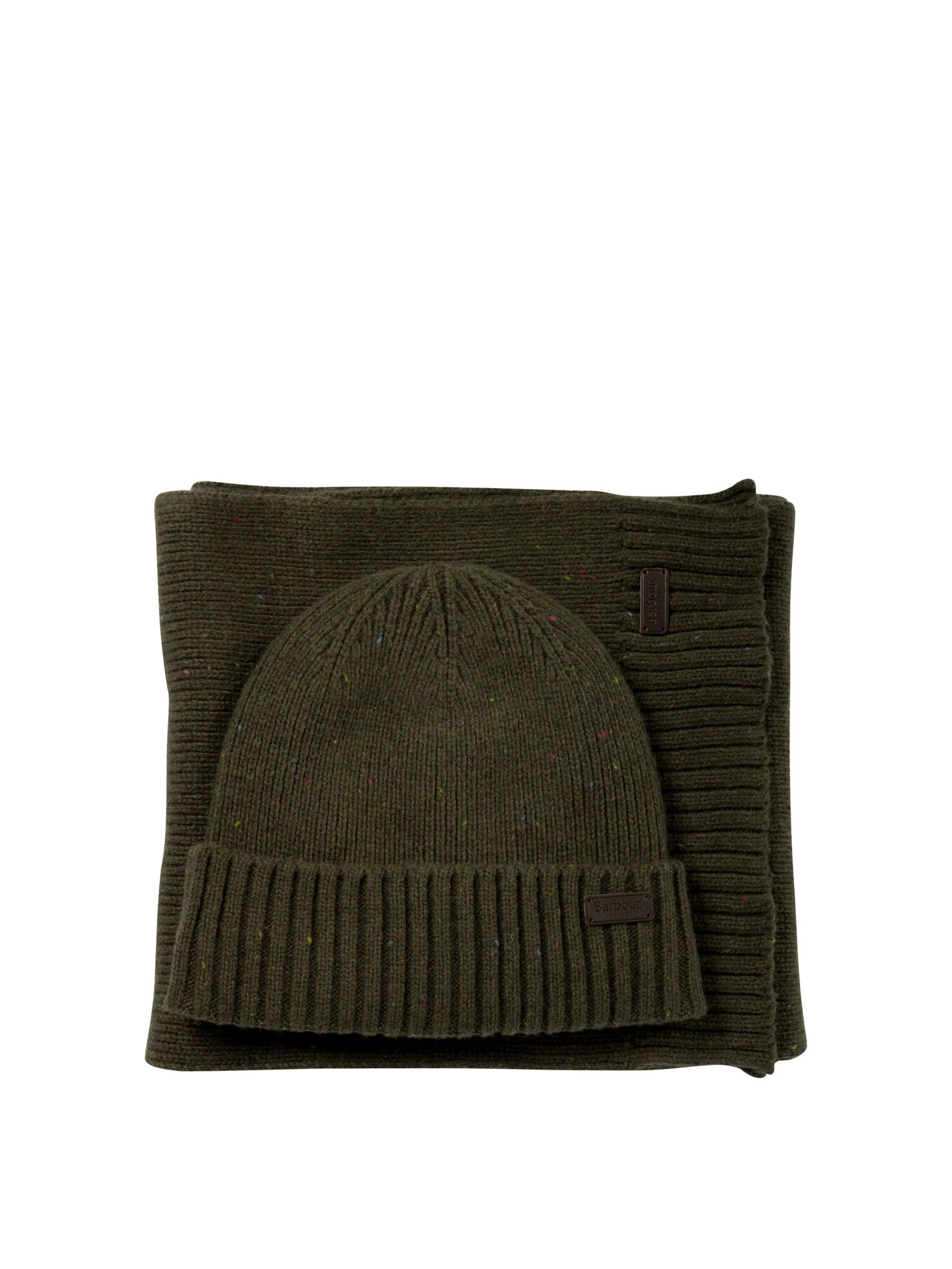 Barbour Carlton Fleck Beanie & Scarf Set