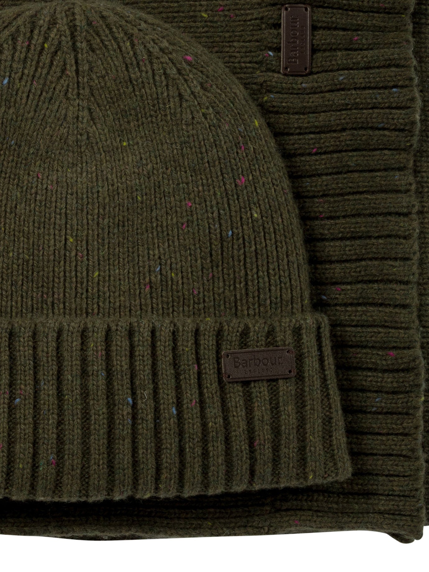 Barbour Carlton Fleck Beanie & Scarf Set