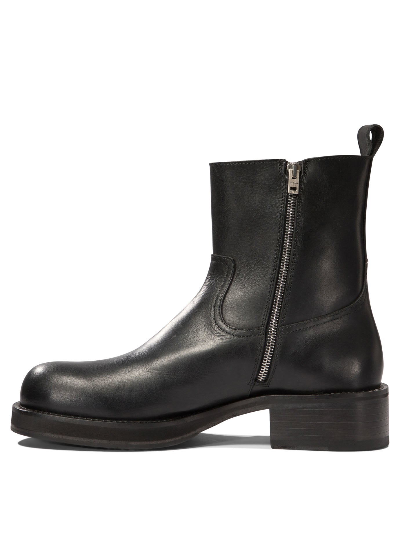 Acne Studios Leather Waxed Ankle Boots