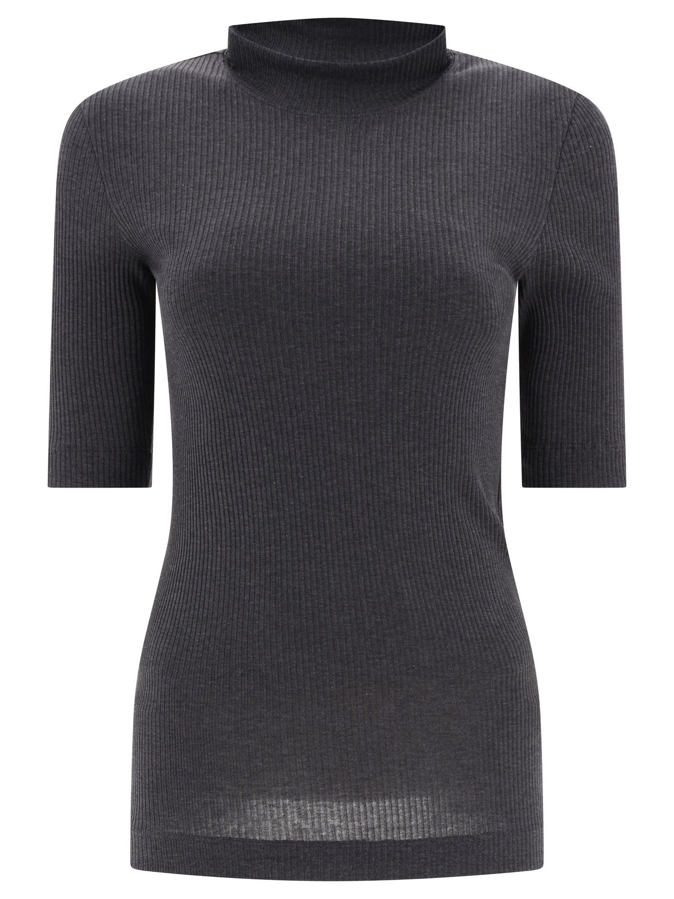 Brunello Cucinelli Ribbed T-Shirt With Monili