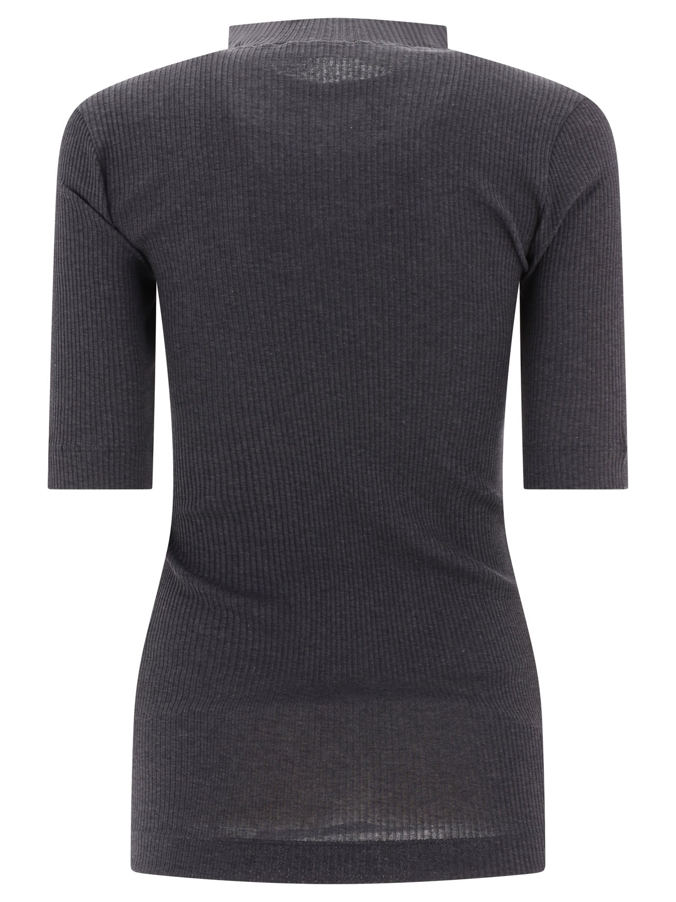 Brunello Cucinelli Ribbed T-Shirt With Monili