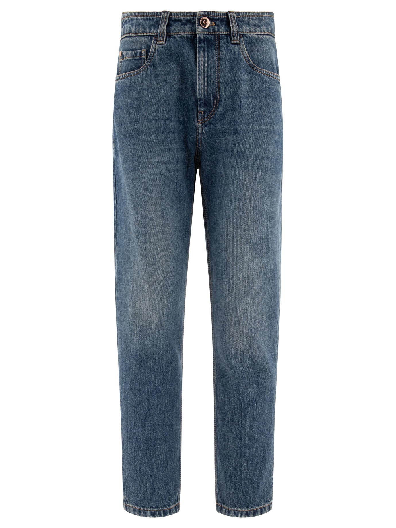 Brunello Cucinelli Baggy Authentic Con Shiny Tab Jeans