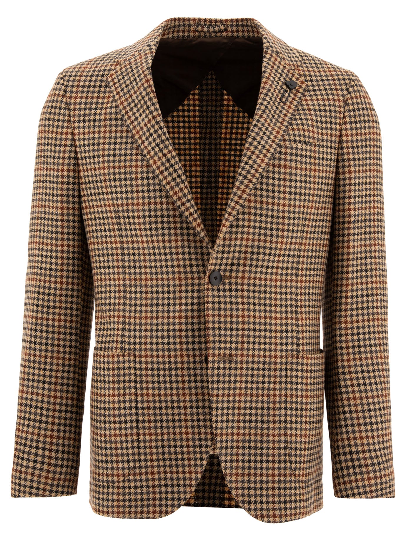 Lardini Single-Breasted Houndstooth Blazer