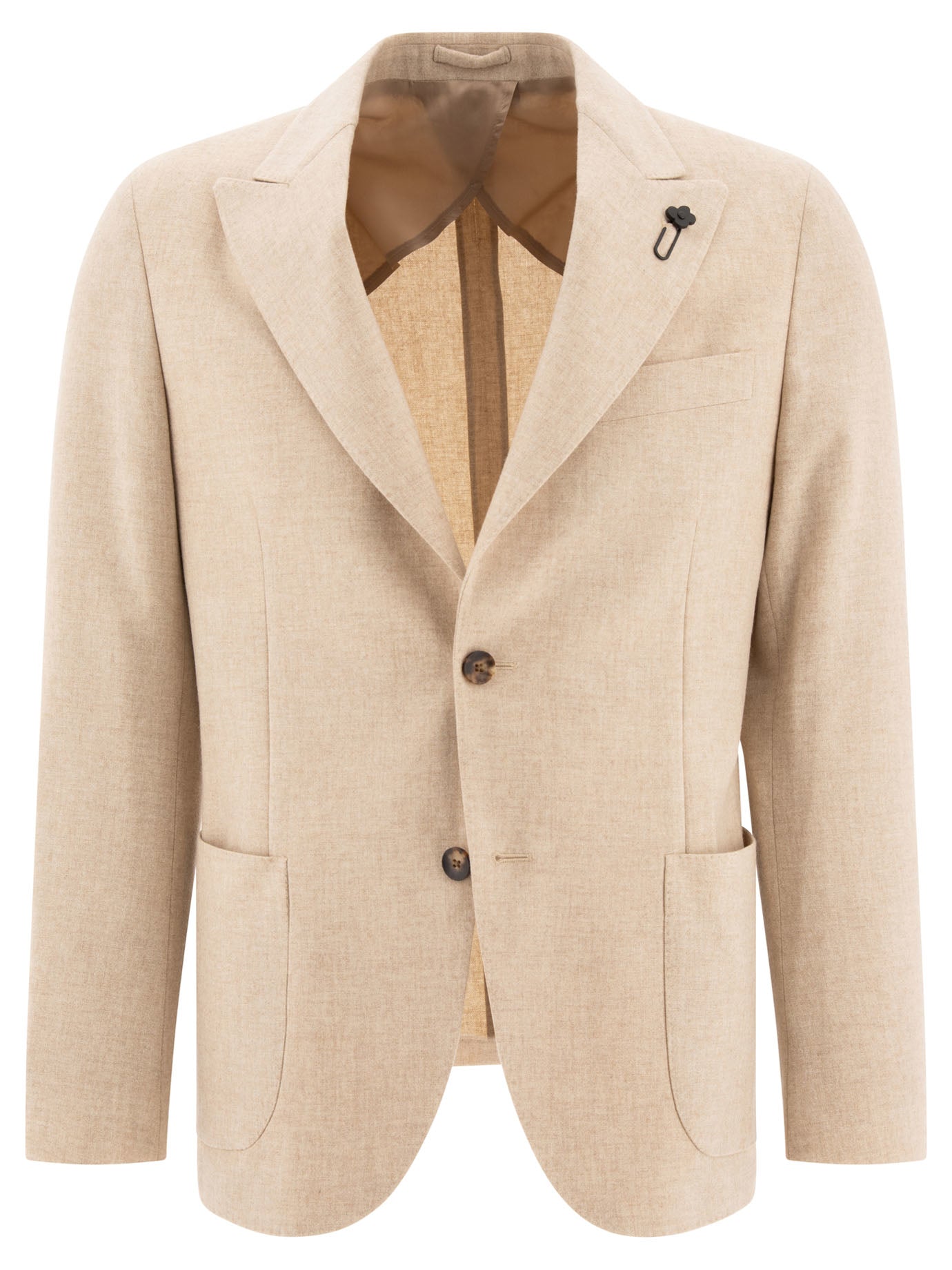 Lardini Single-Breasted Wool Blend Blazer