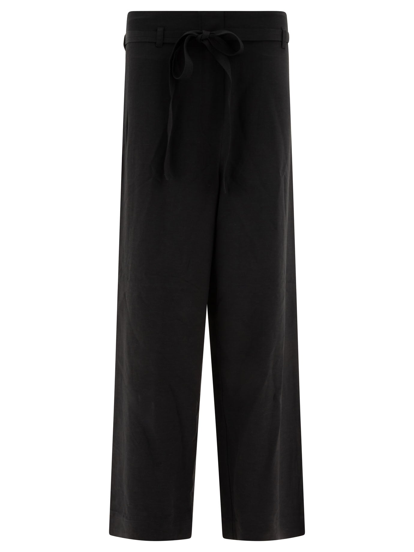 Toteme Wide Leg Trousers In Fluid Viscose And Linen