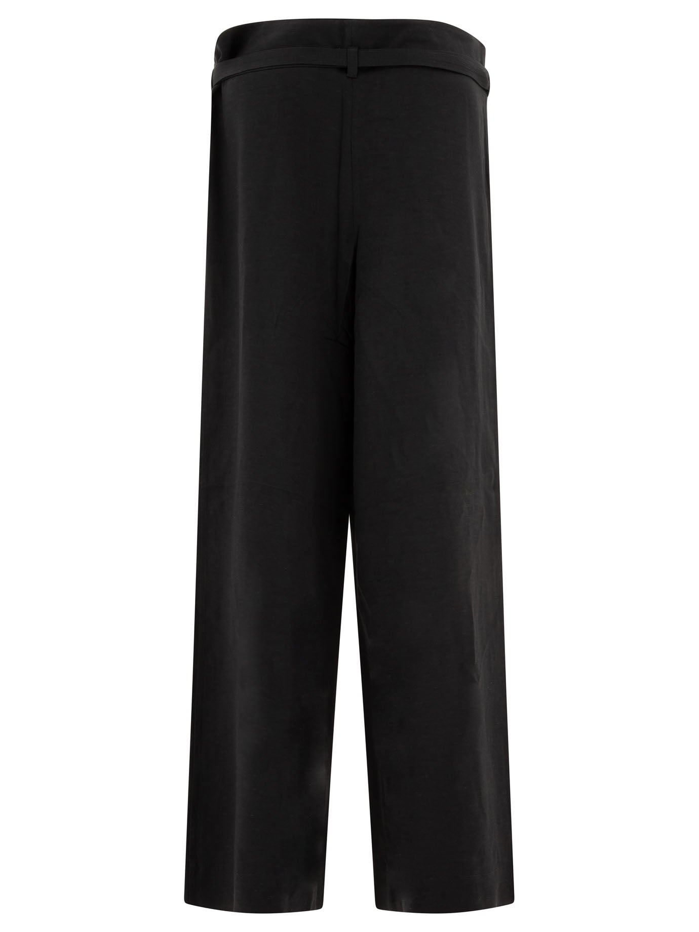 Toteme Wide Leg Trousers In Fluid Viscose And Linen