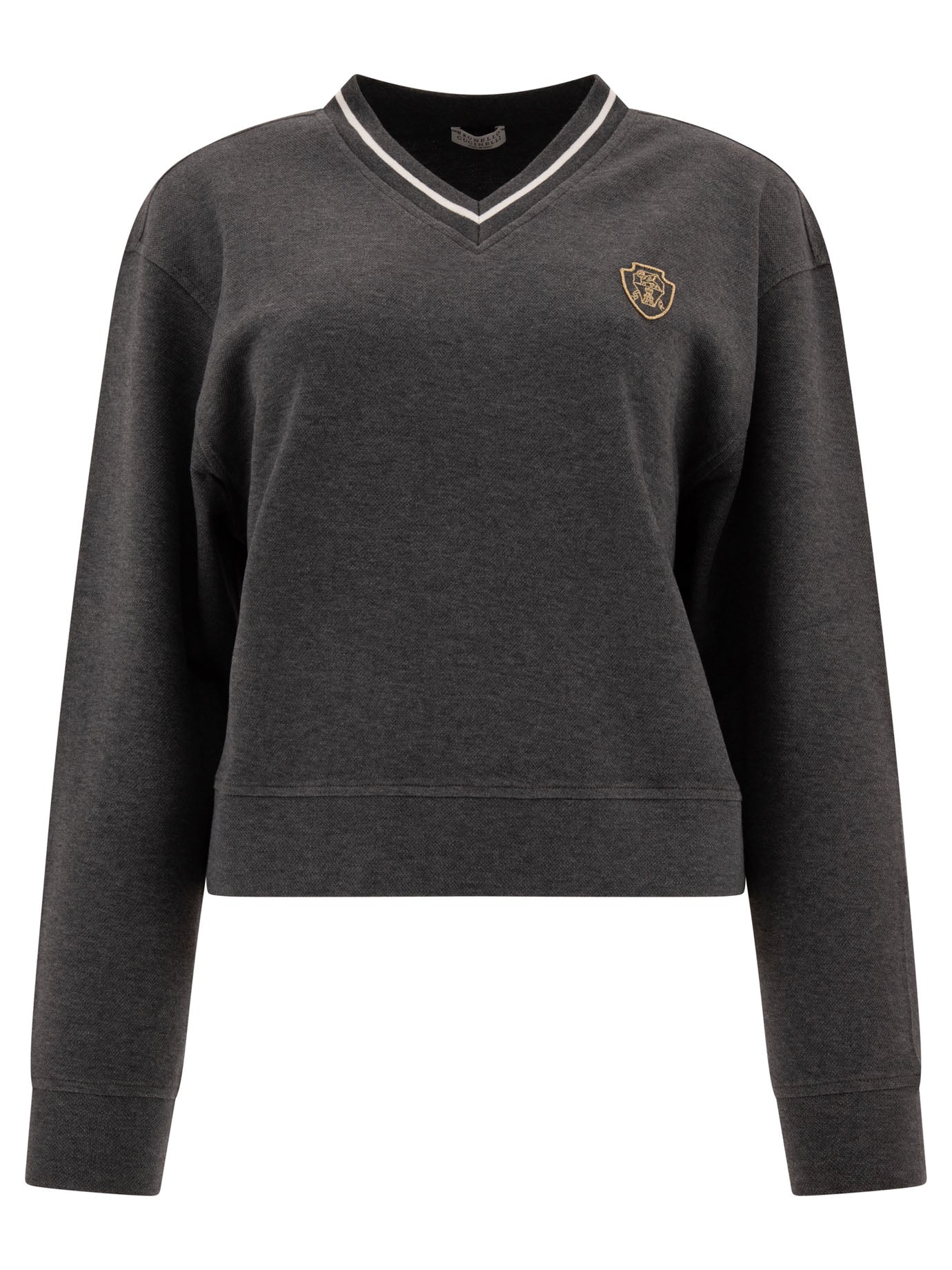 Brunello Cucinelli Techno Cotton Piqué Sweatshirt With Logo