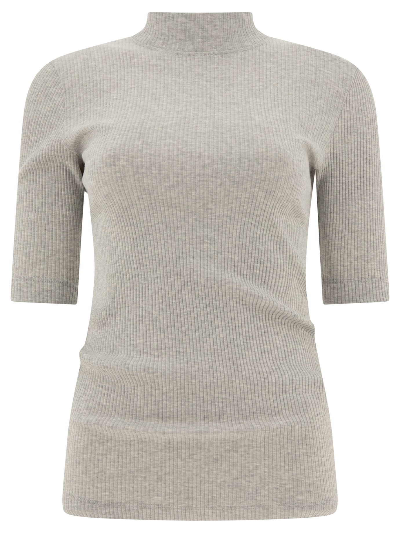 Brunello Cucinelli Ribbed T-Shirt With Monili