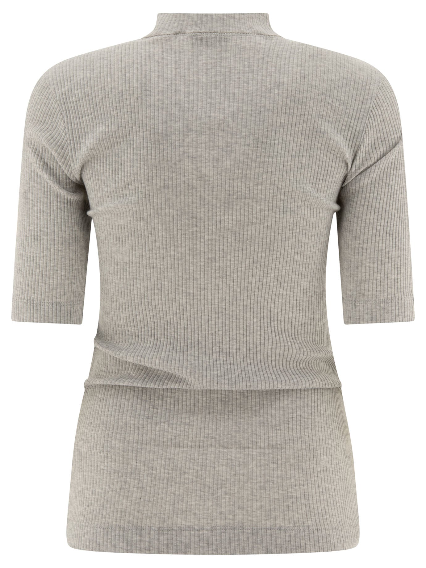 Brunello Cucinelli Ribbed T-Shirt With Monili