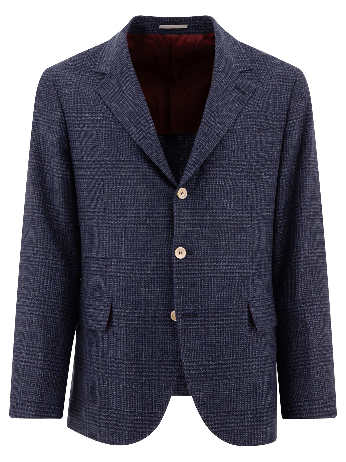 Brunello Cucinelli Prince Of Wales Deconstructed Blazer