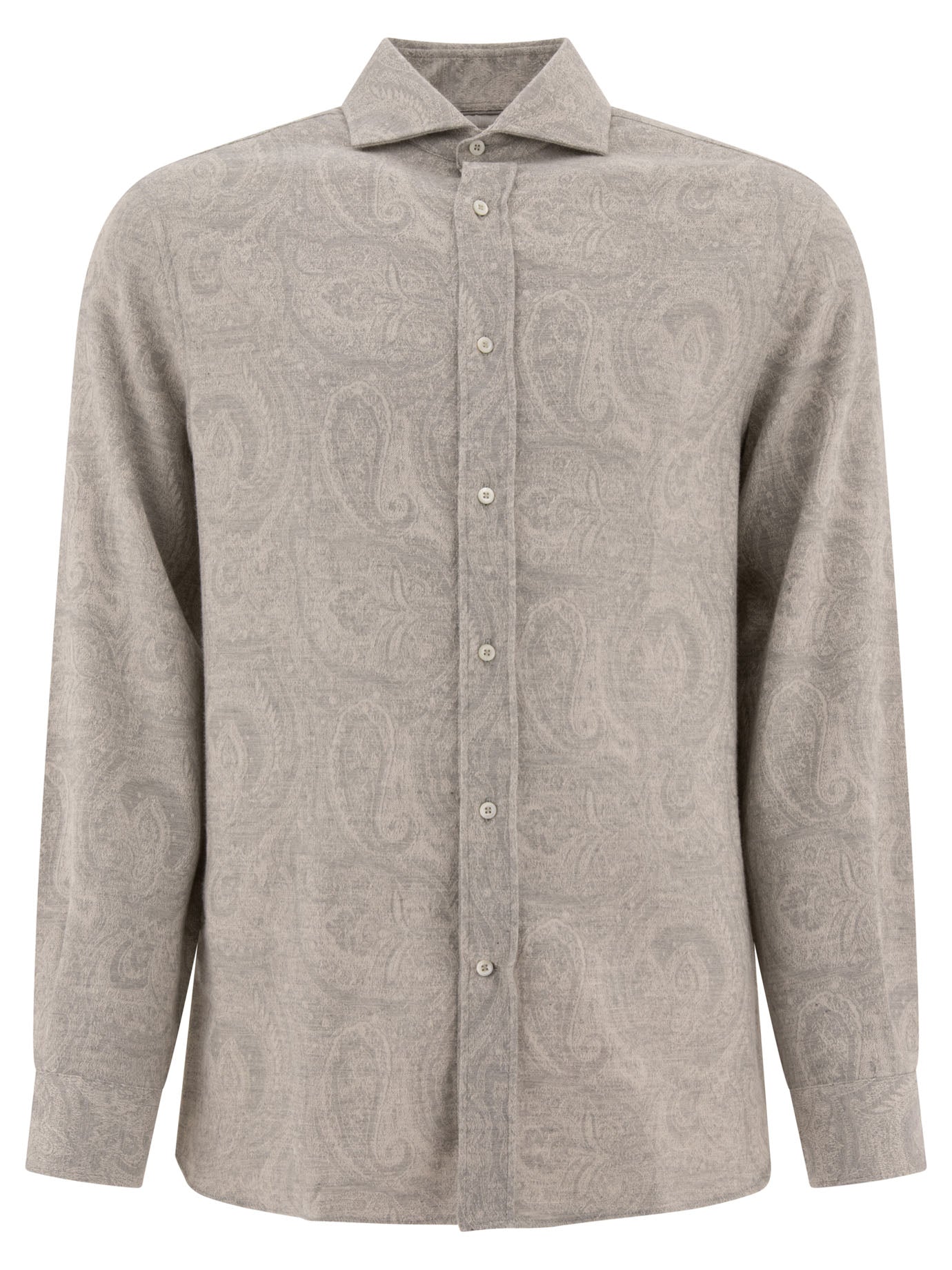 Brunello Cucinelli Paisley Jacquard Flannel Shirt