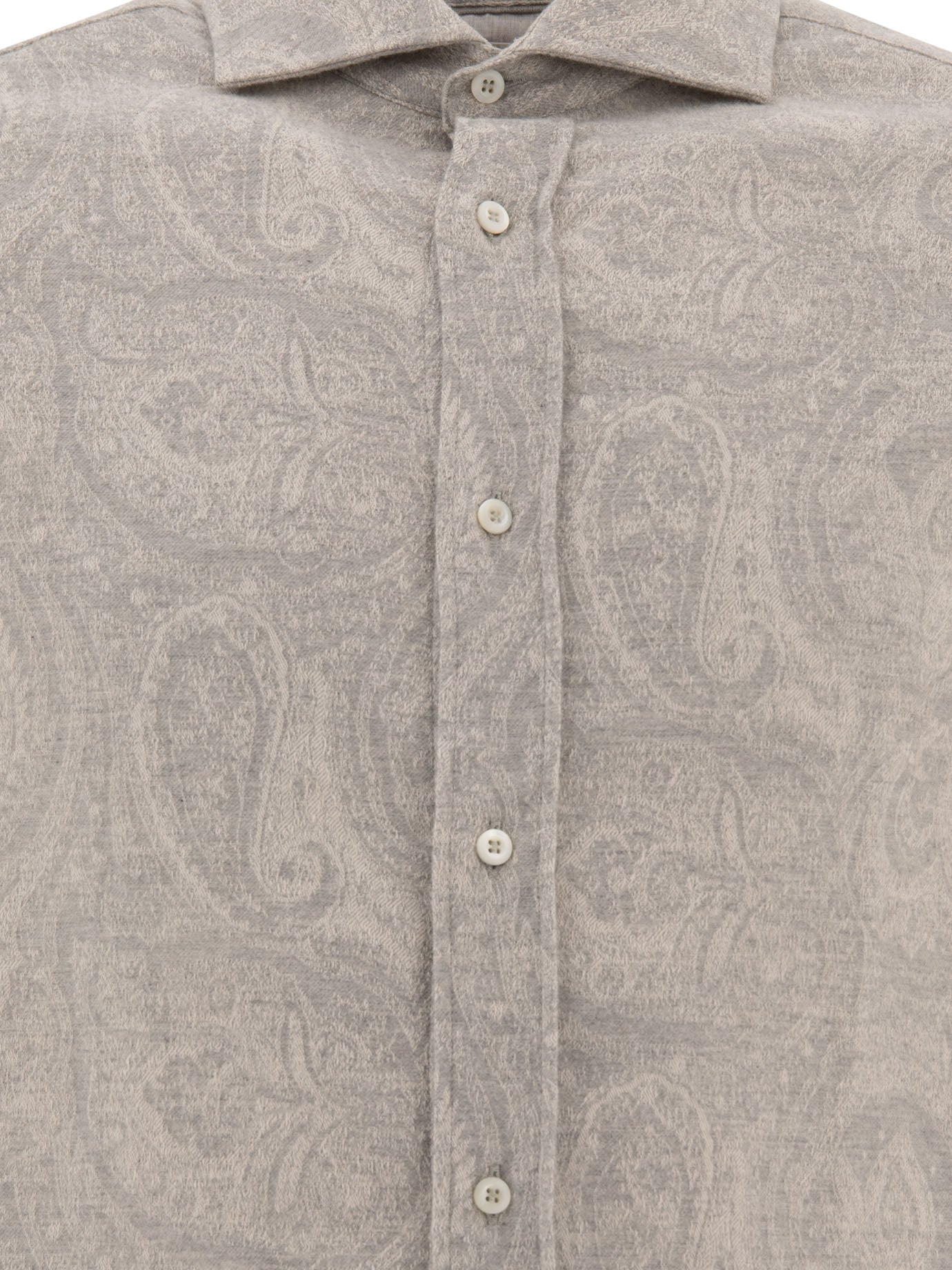 Brunello Cucinelli Paisley Jacquard Flannel Shirt