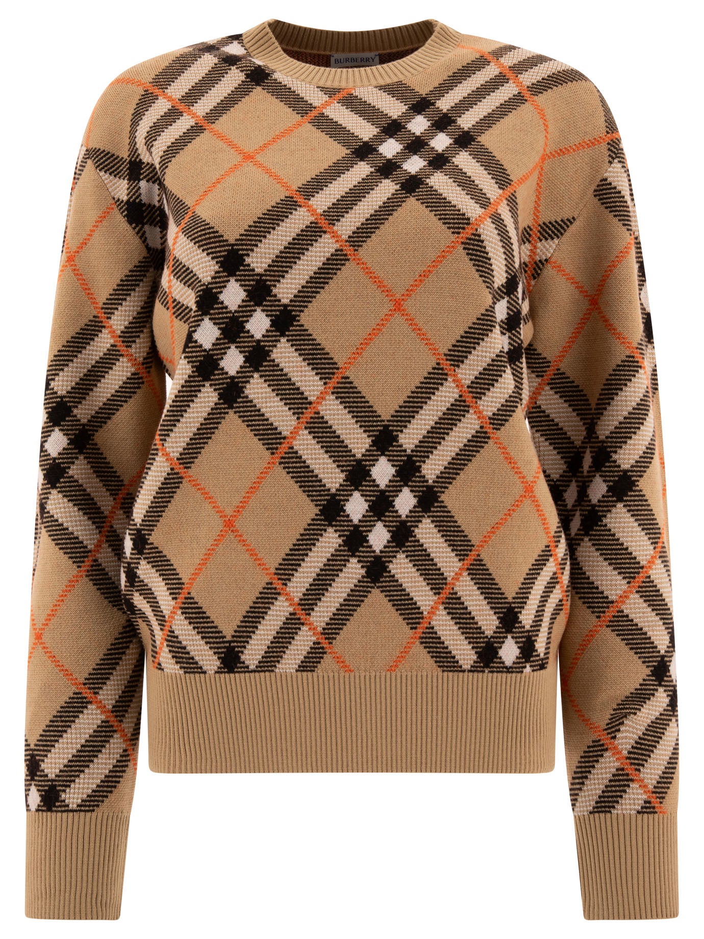 Burberry Check Wool Blend Sweater