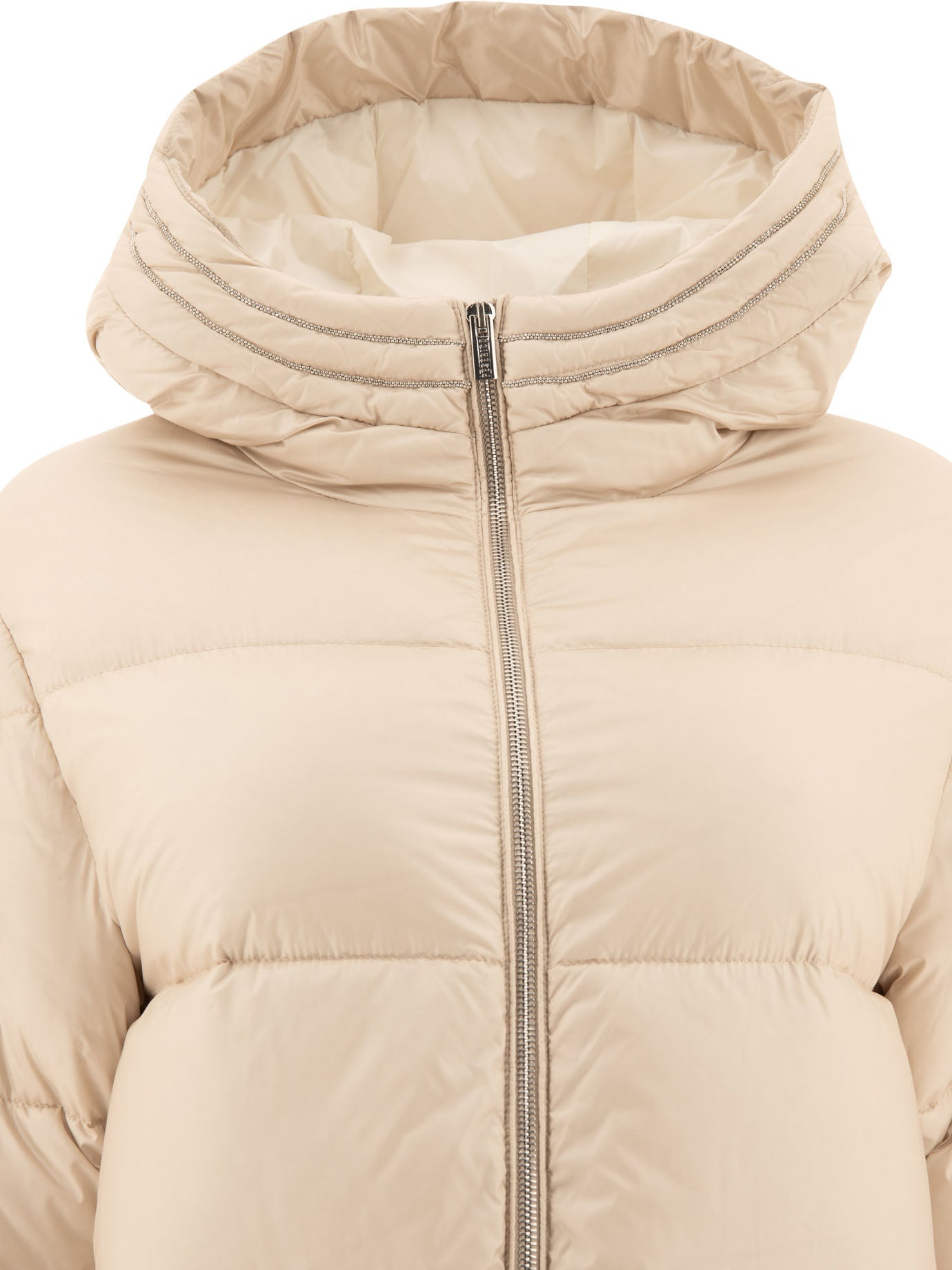 Peserico Down Coat With Punto Luce Detail