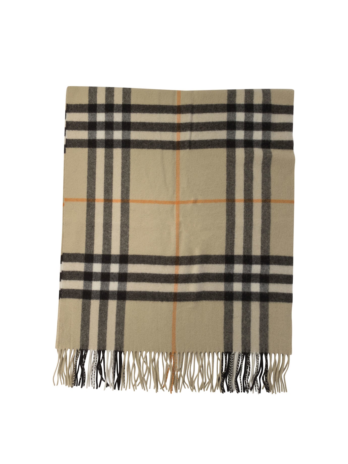 Burberry Wide Scarf In Cashmere Check