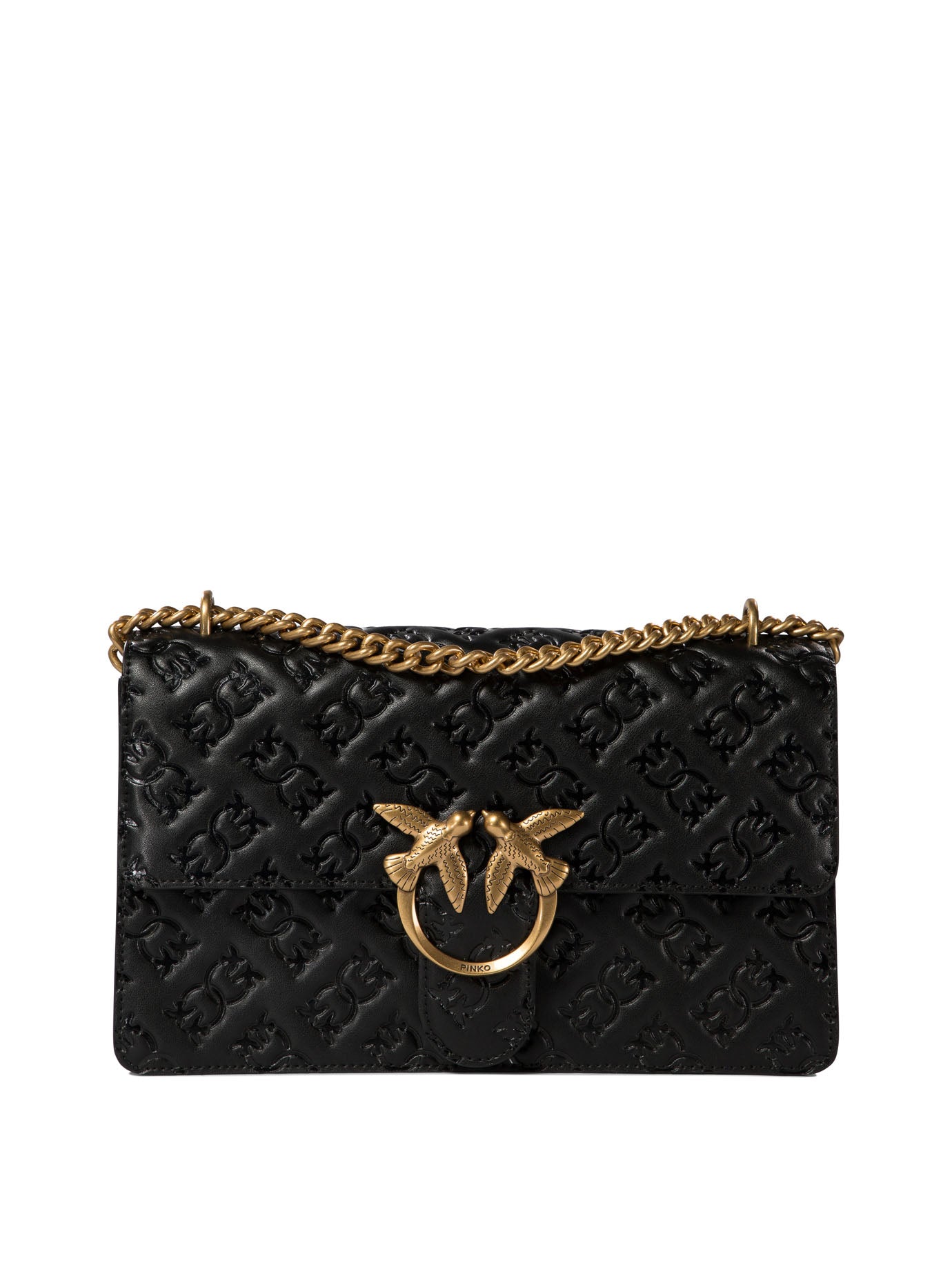 Pinko Love One Classic Crossbody Bag With Embossed Logo