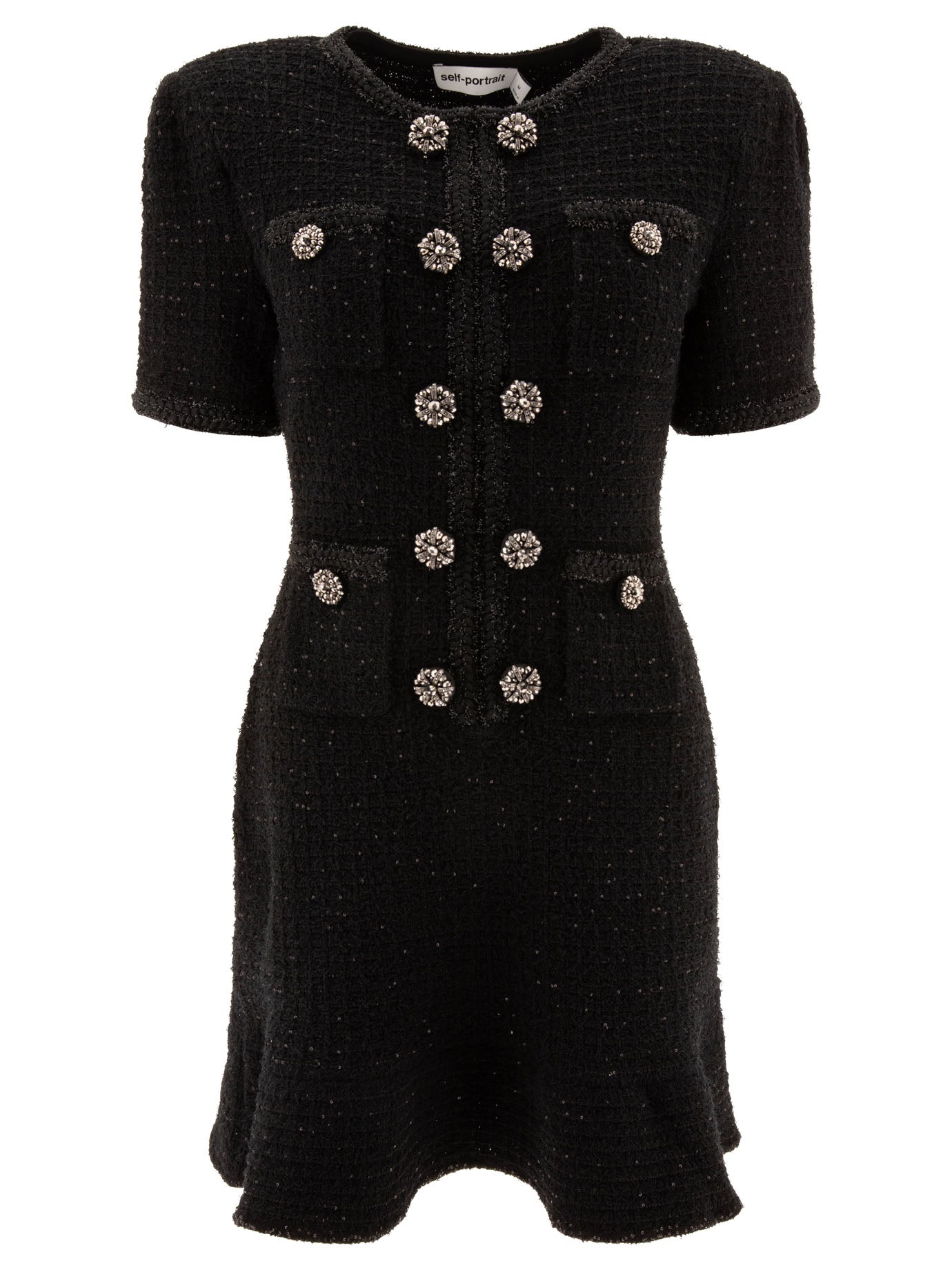 Self-portrait Knit Dress With Buttons