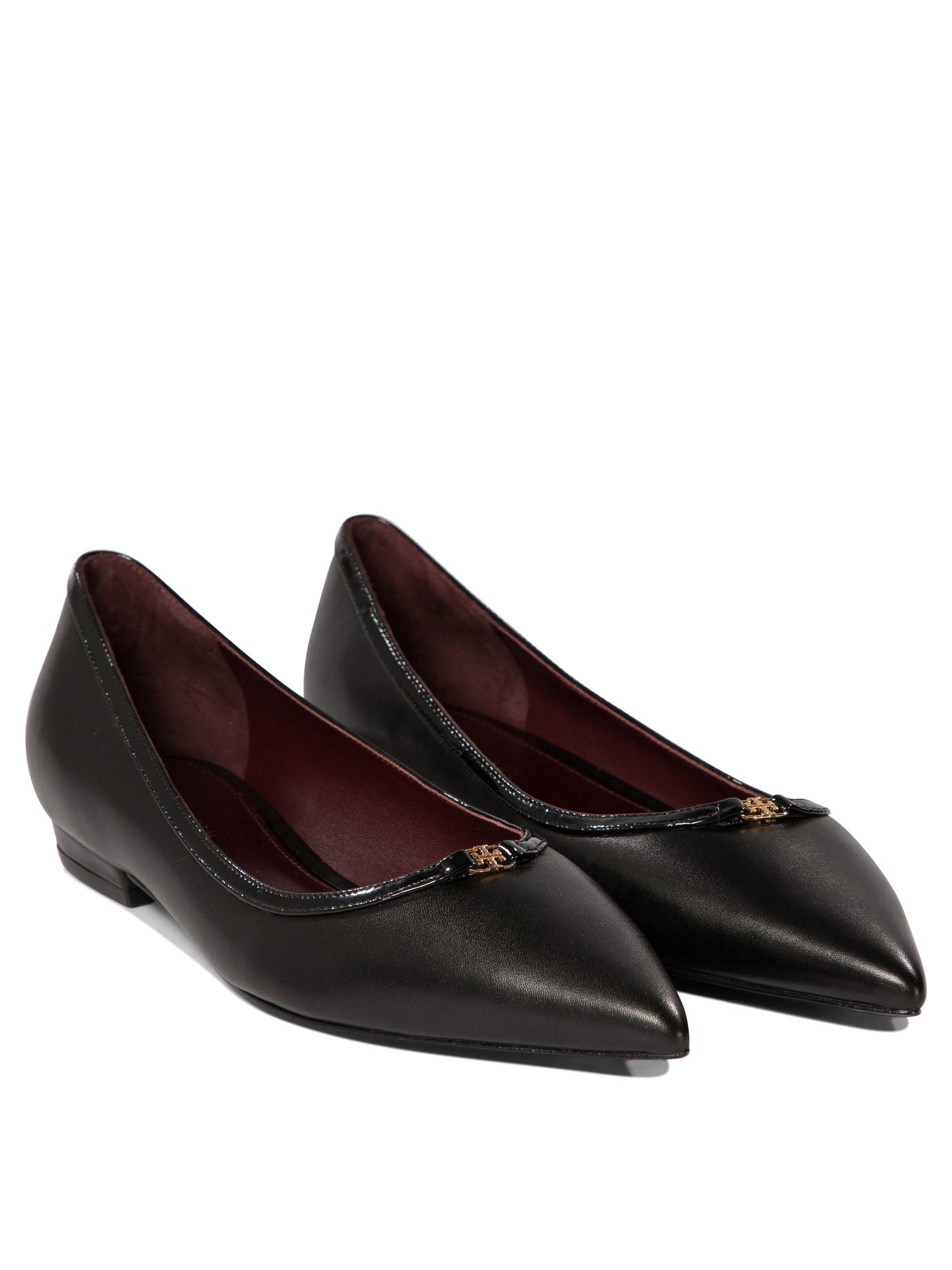 Tory Burch Double Buckle Pointed Toe Ballet Flats