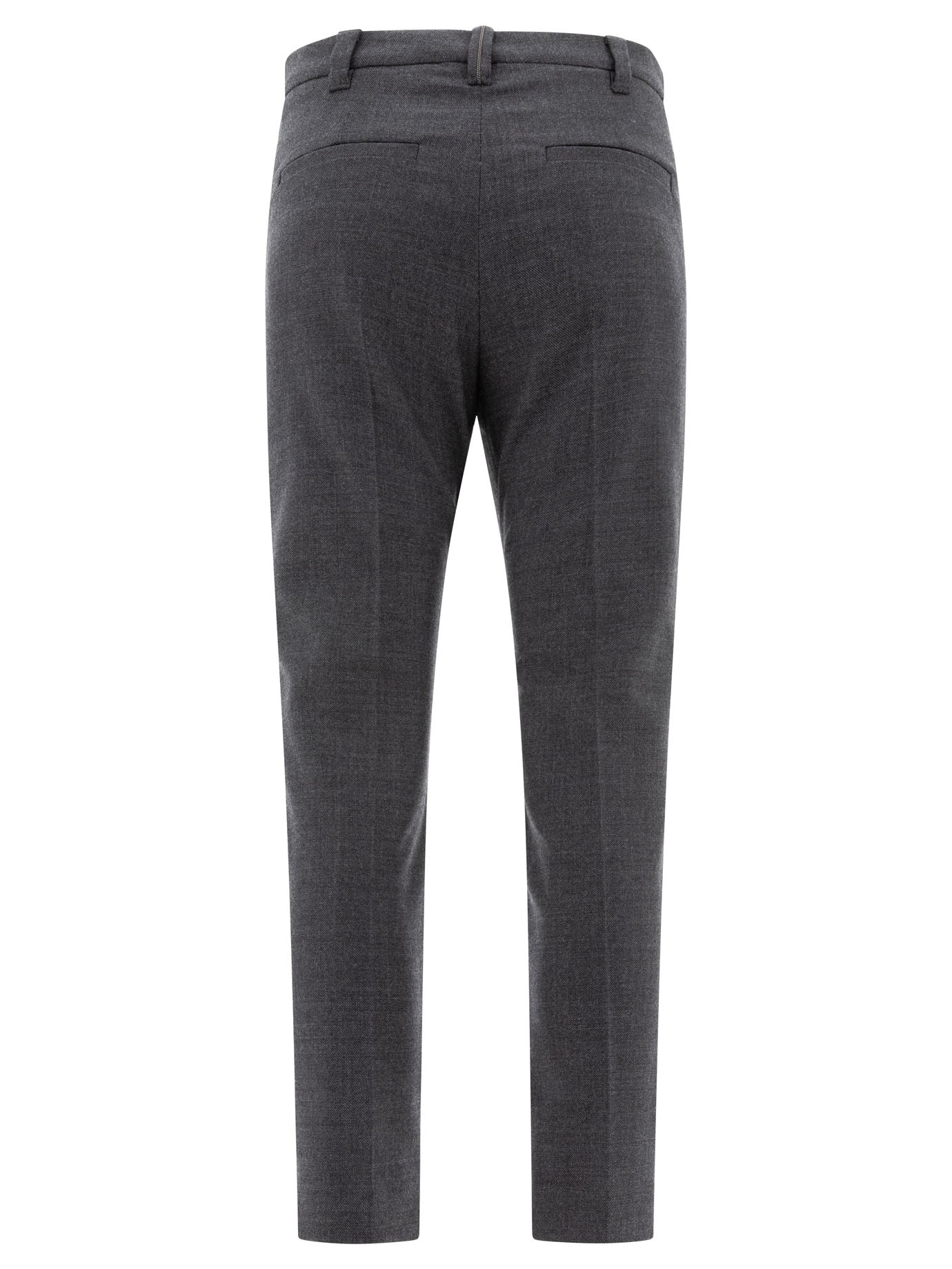 Brunello Cucinelli Wool Cigarette Trousers With Monili