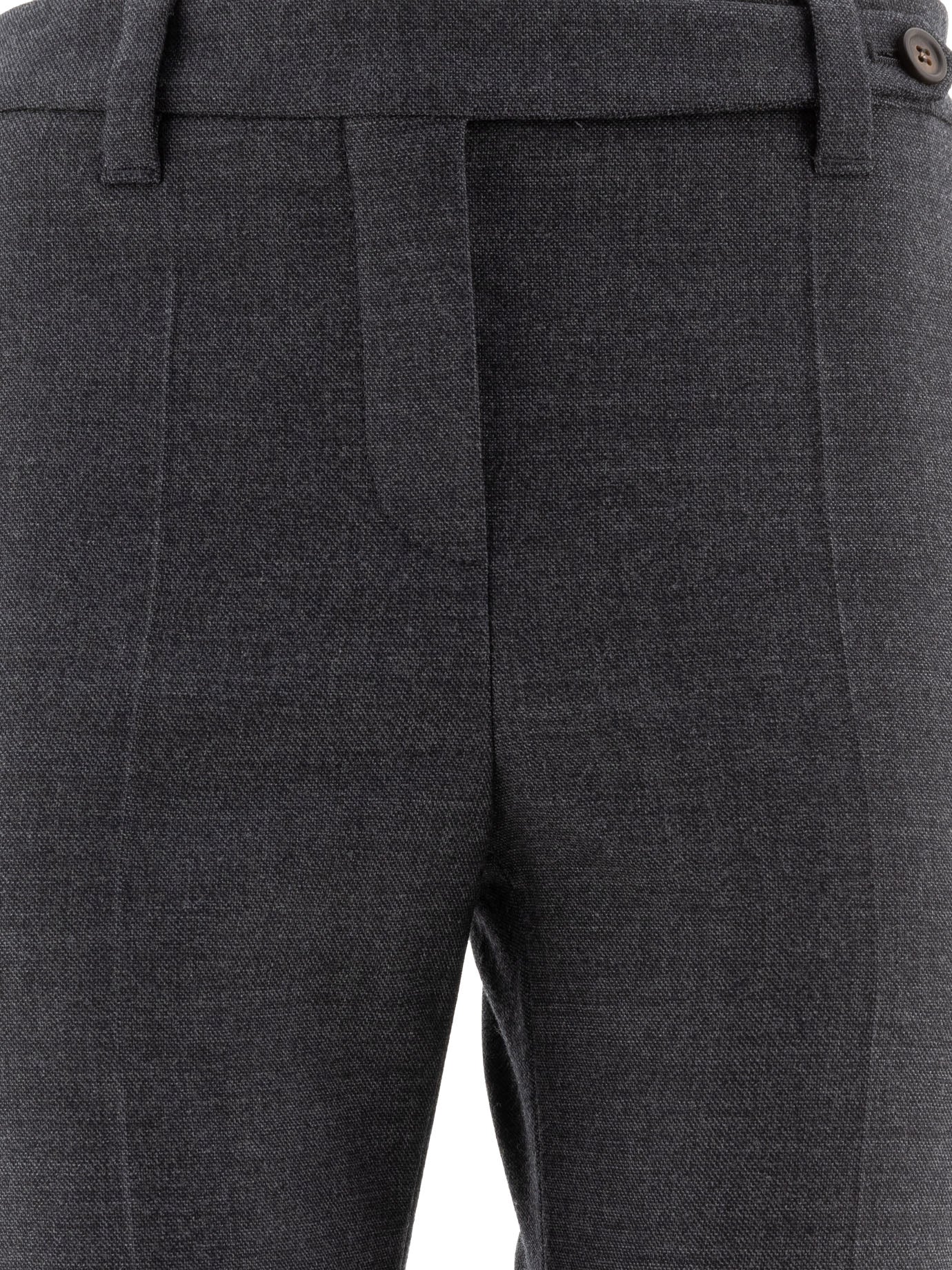 Brunello Cucinelli Wool Cigarette Trousers With Monili