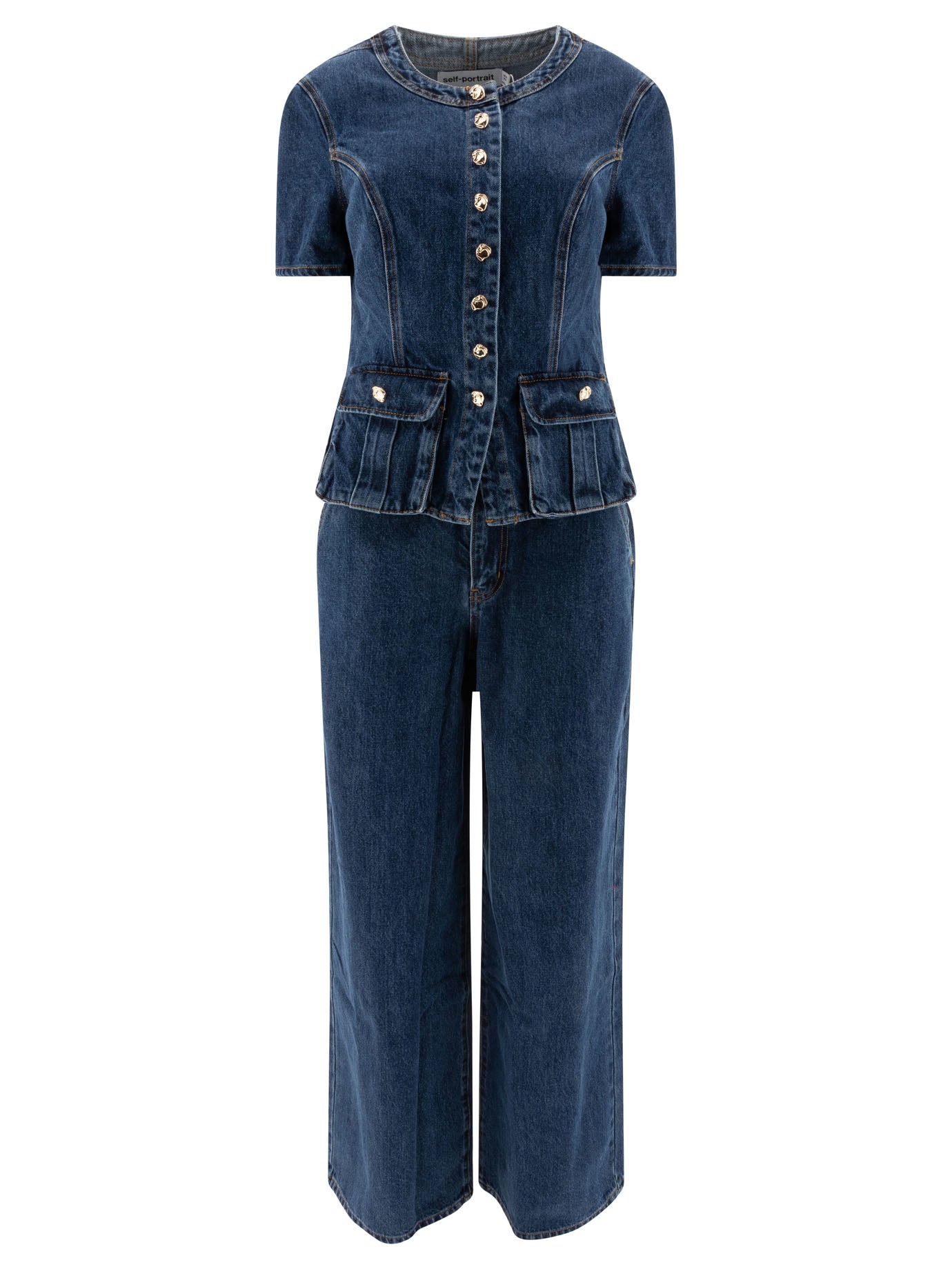 Self-portrait Denim Jumpsuit