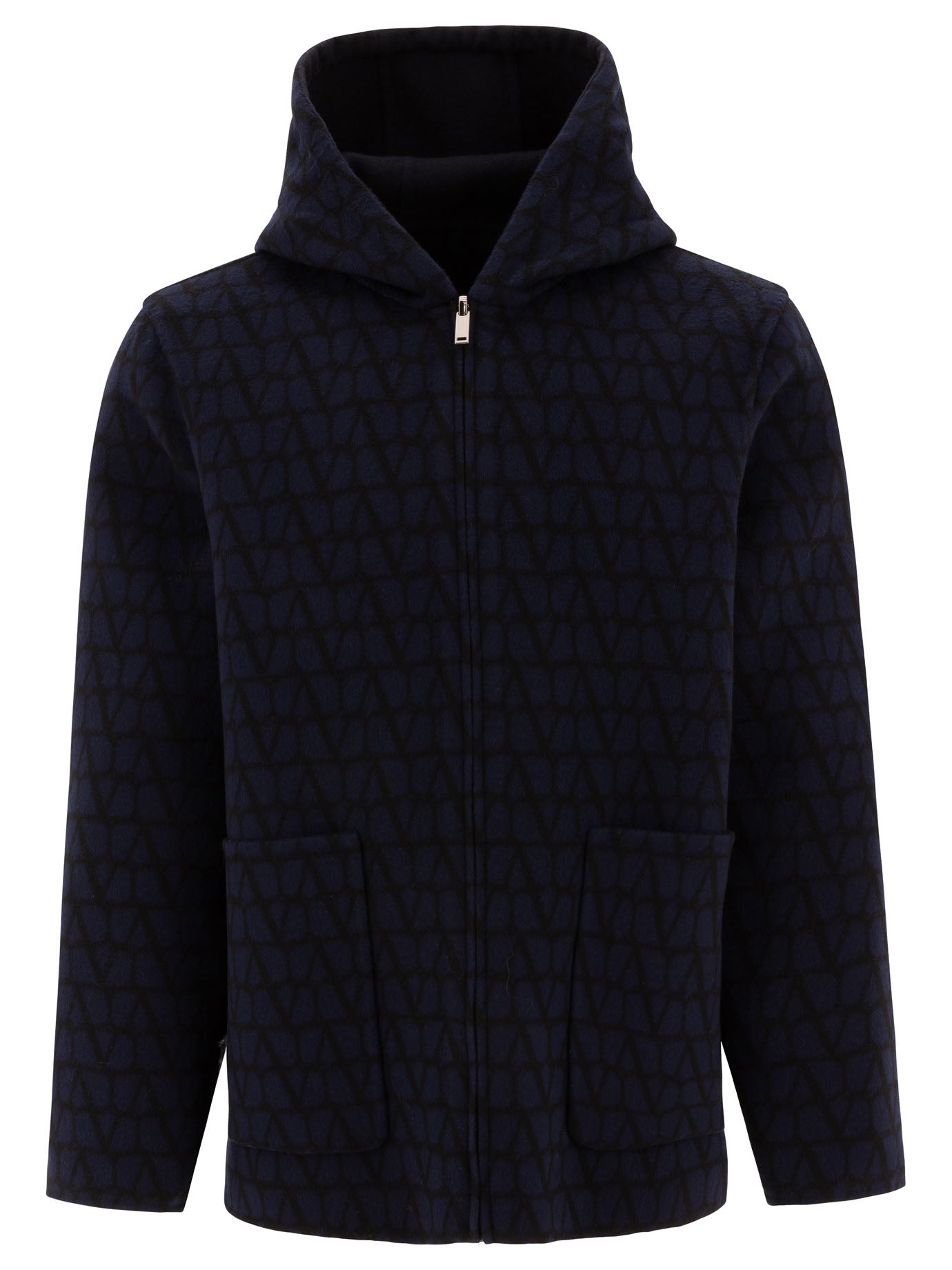 Valentino Reversible Hoodie-Style Coat