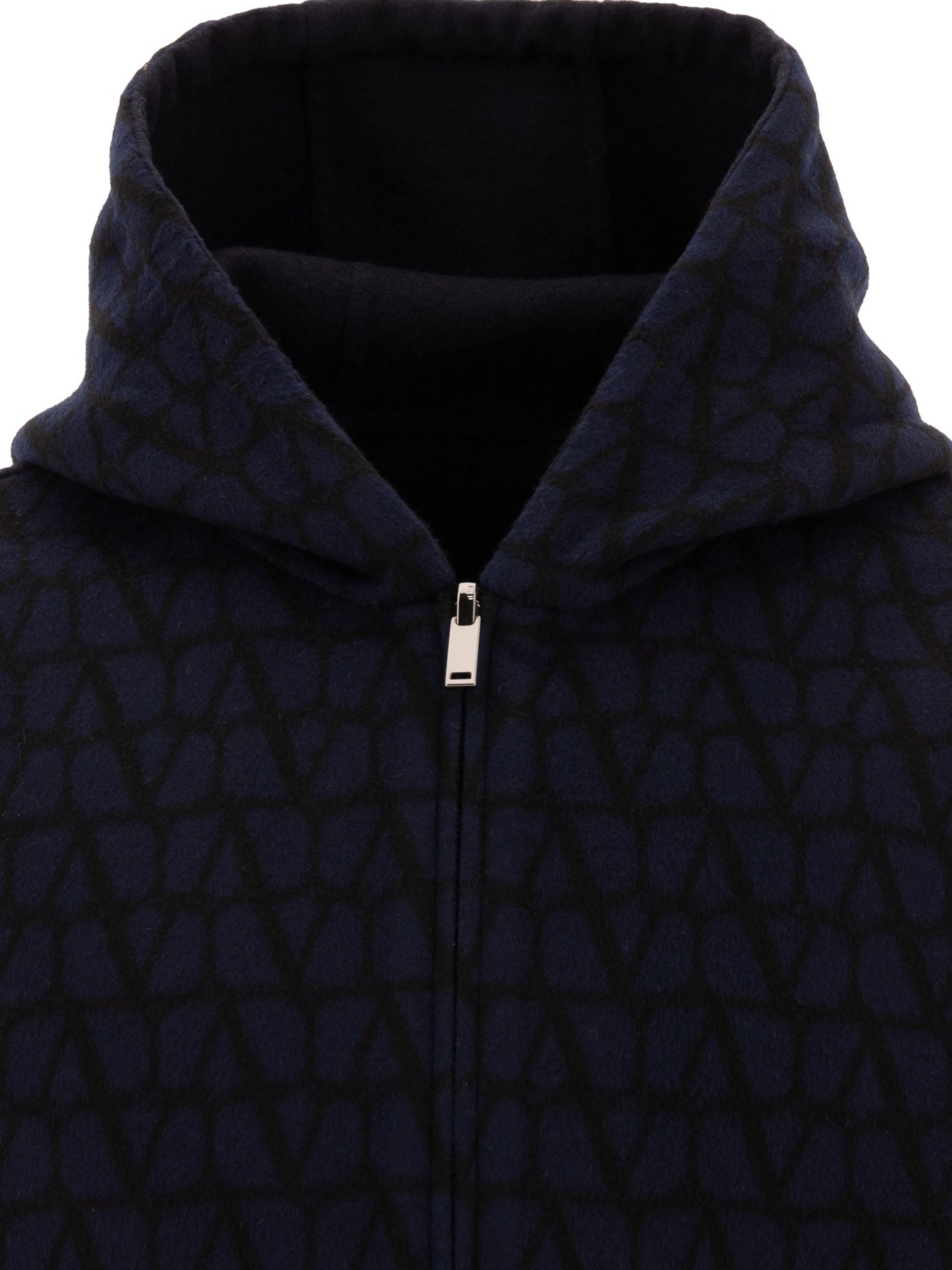 Valentino Reversible Hoodie-Style Coat