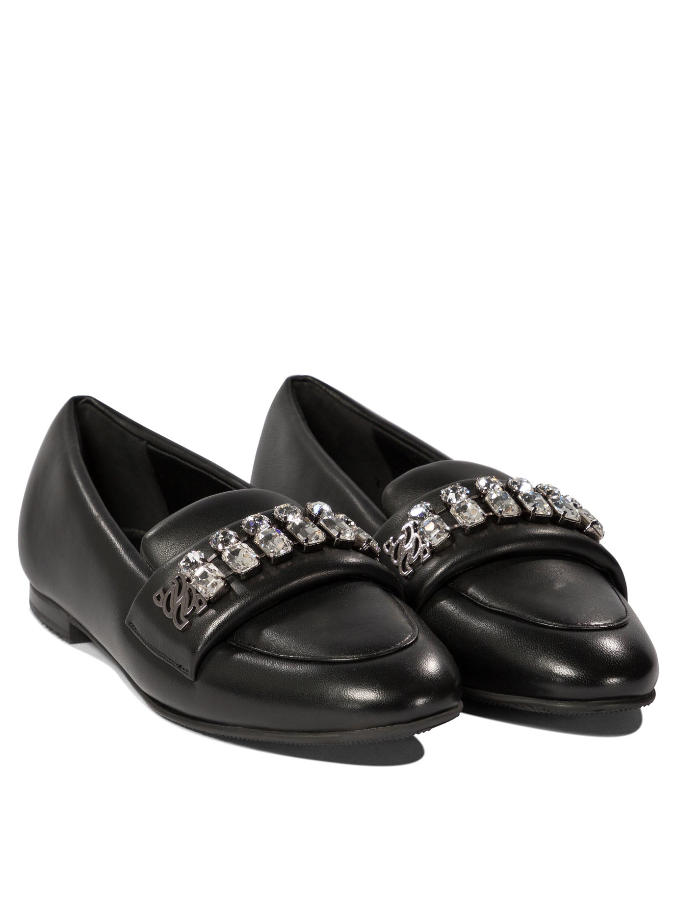 Casadei Loafers With Crystal Details