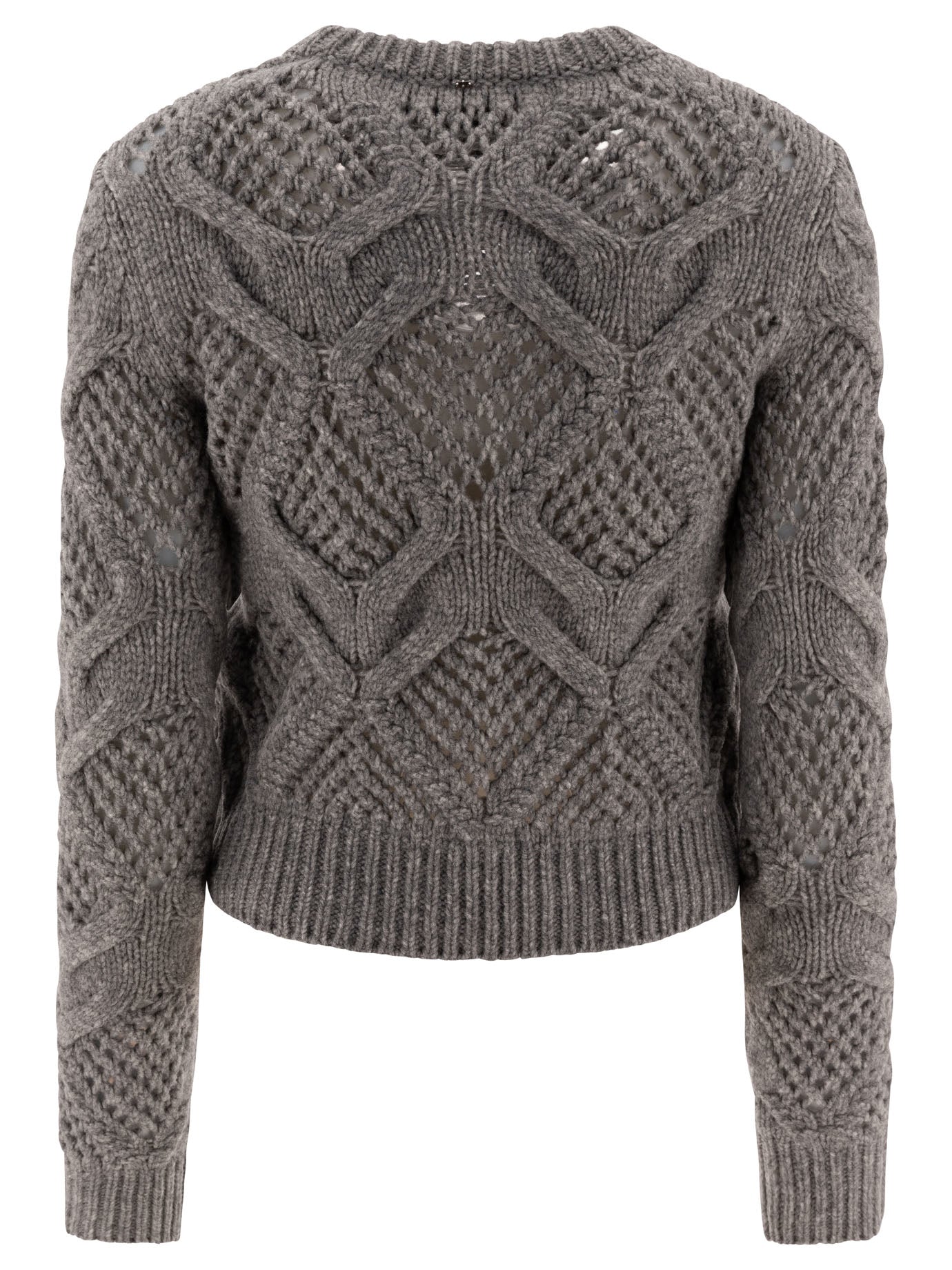 Max Mara Sportmax Narvel Diamond-Knit Crewneck Sweater