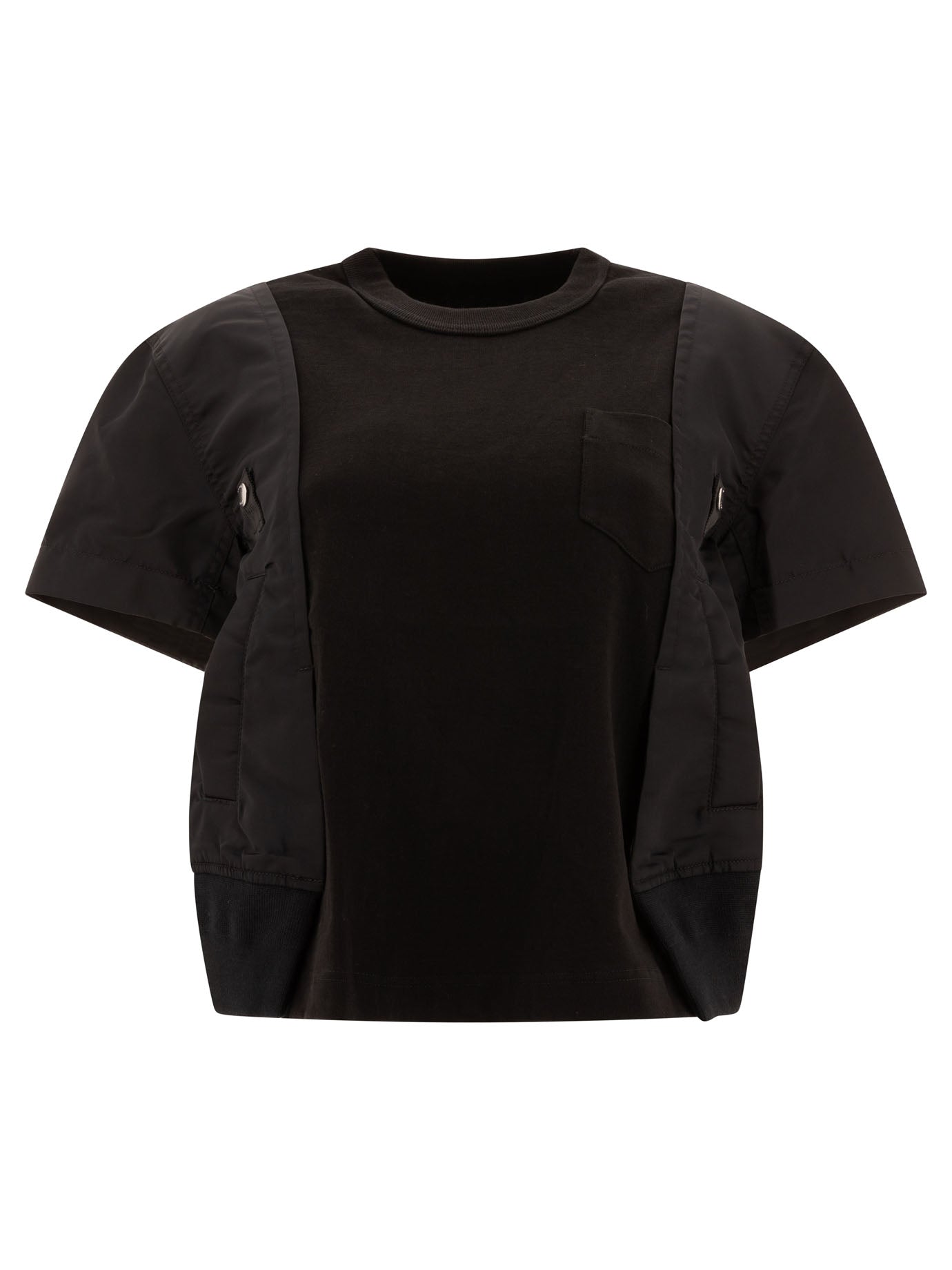 Sacai Nylon Twill X Cotton Jersey T-Shirt