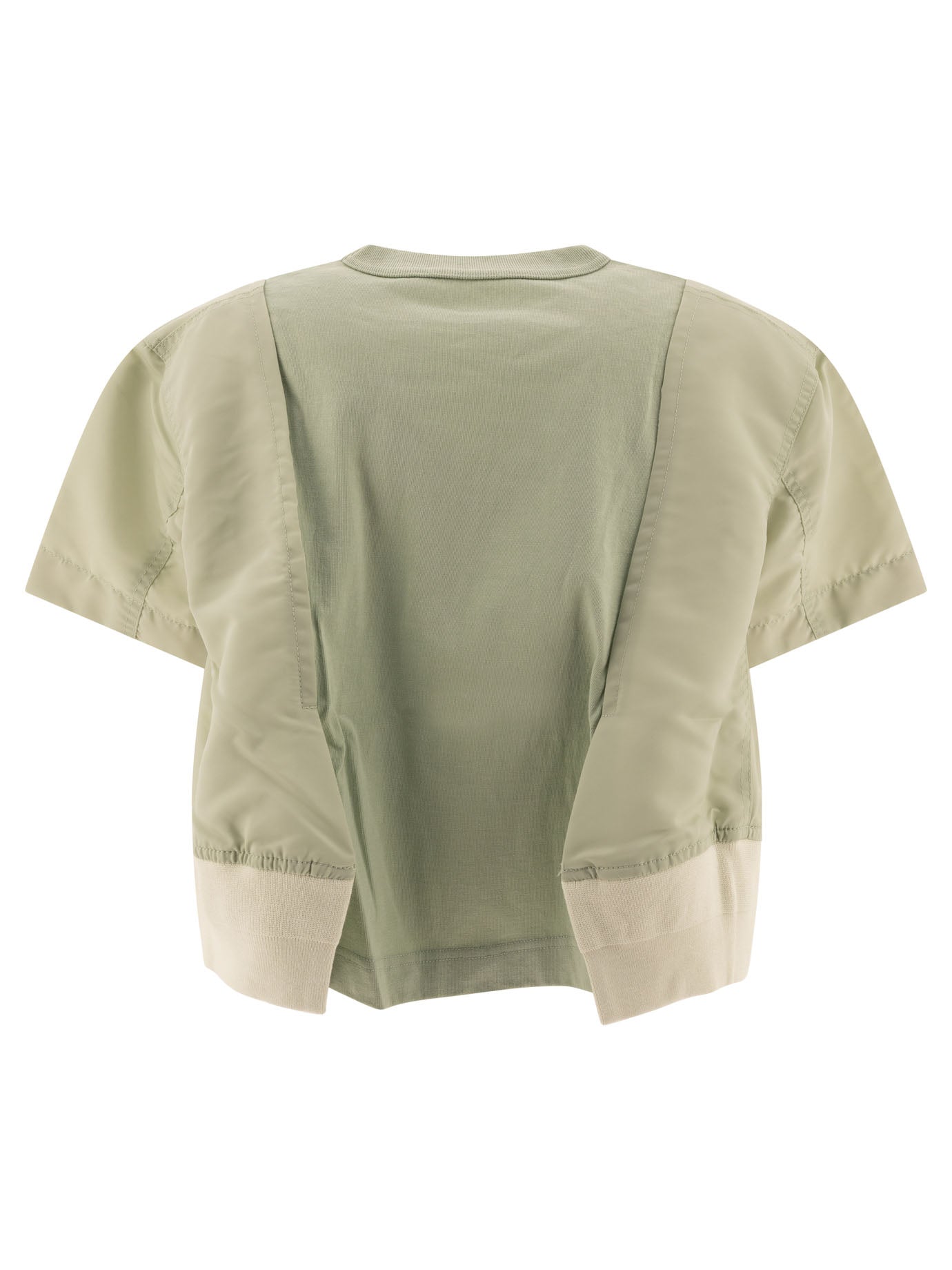 Sacai Nylon Twill X Cotton Jersey T-Shirt