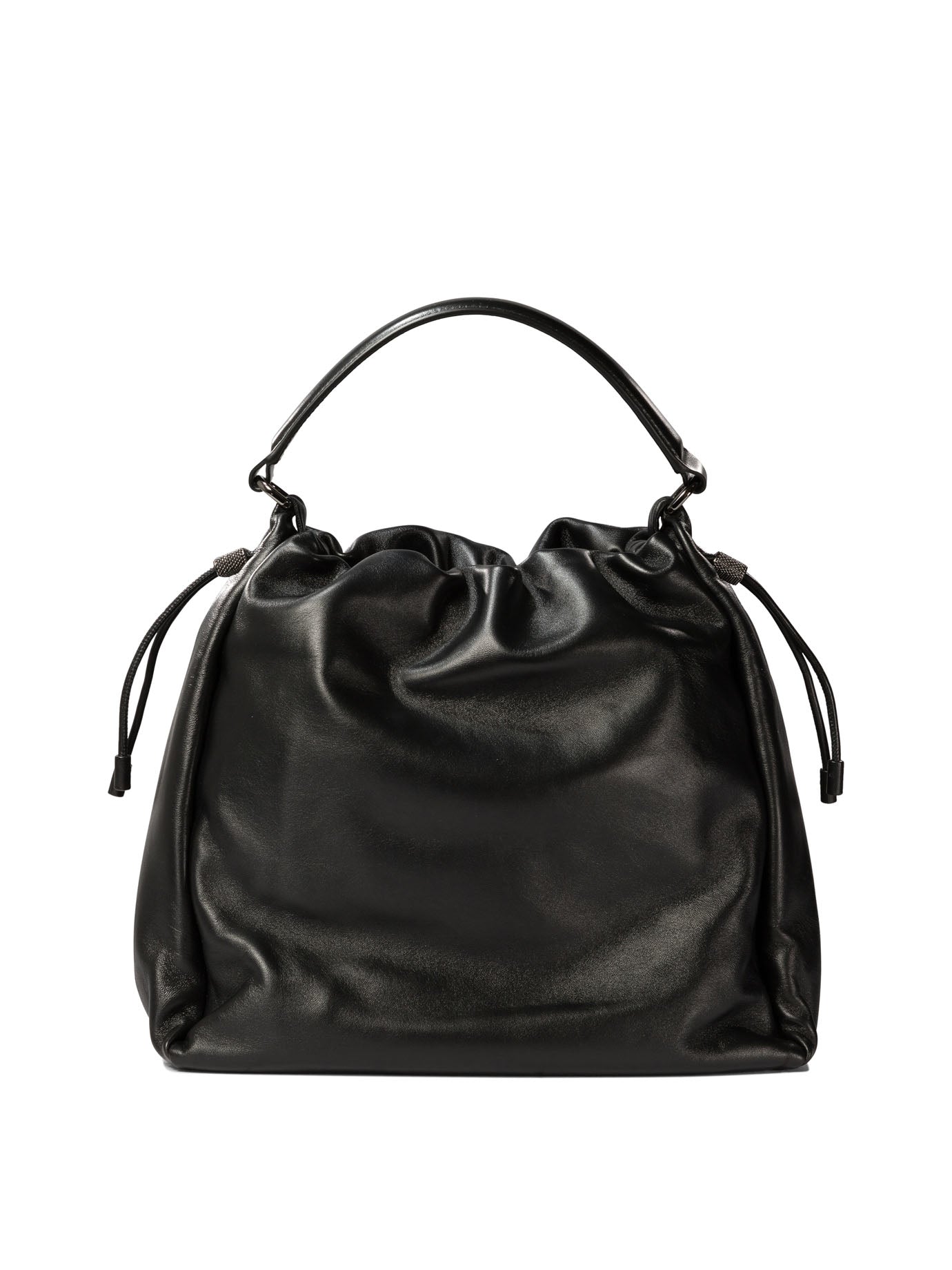 Brunello Cucinelli Bucket Bag In Soft Leather With Monili