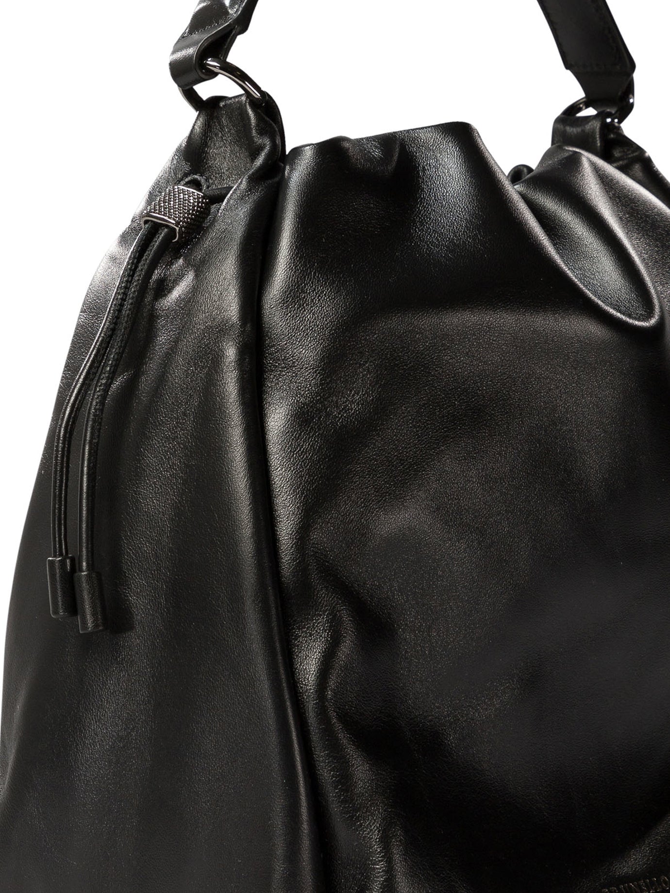 Brunello Cucinelli Bucket Bag In Soft Leather With Monili