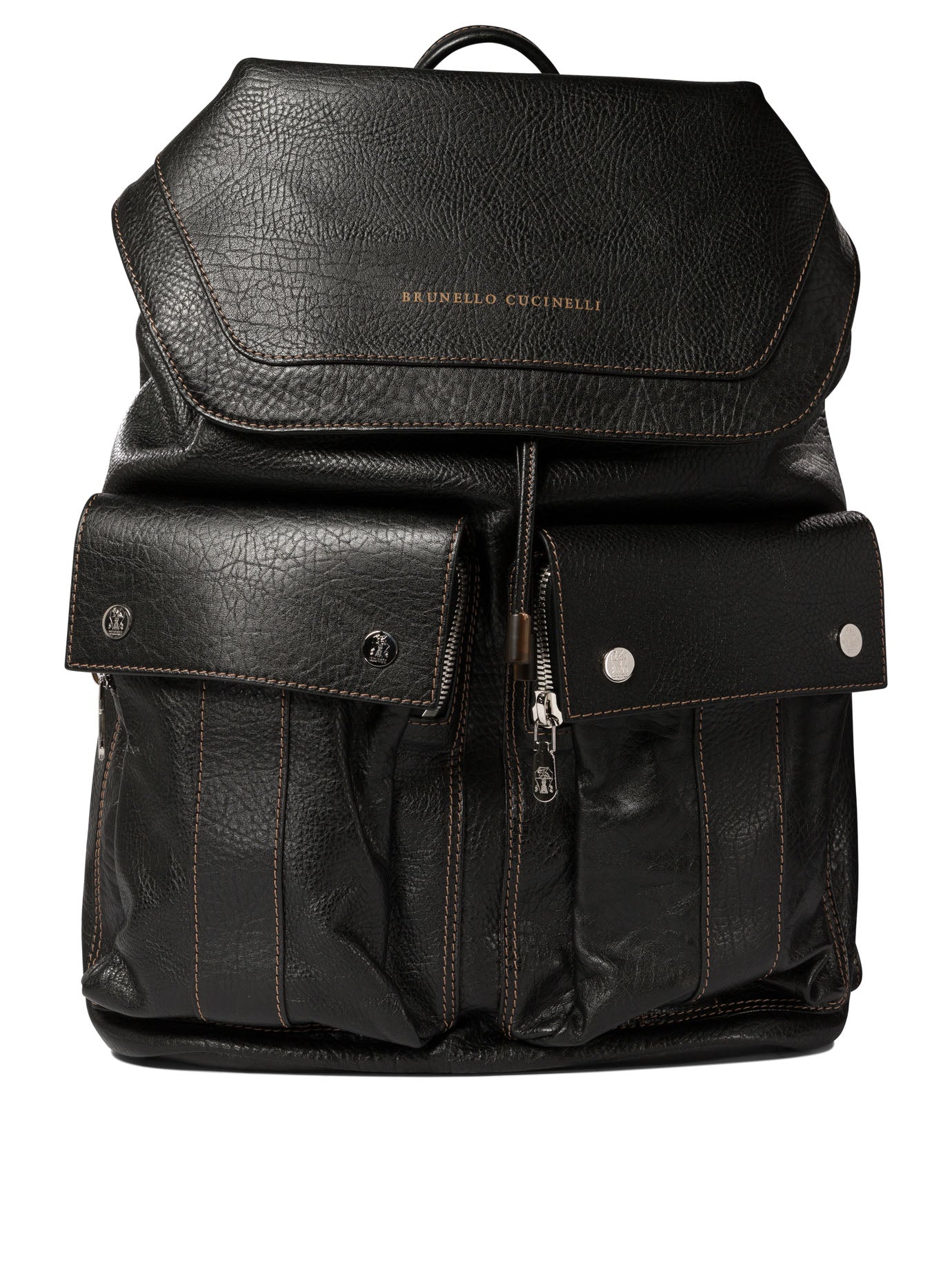 Brunello Cucinelli Grained Calfskin Leisure Backpack