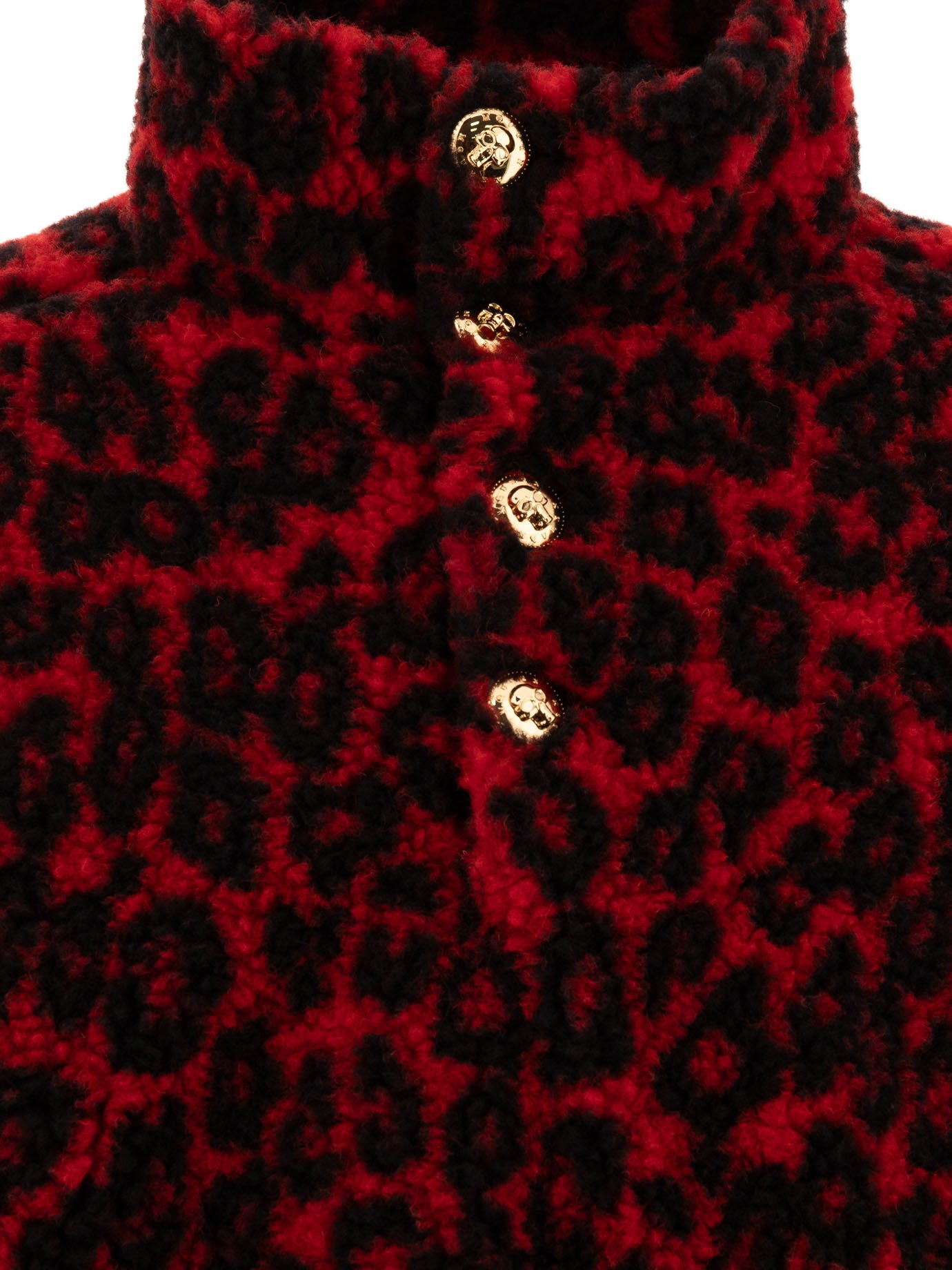 Alexander McQueen Leopard Print Fleece Jacket