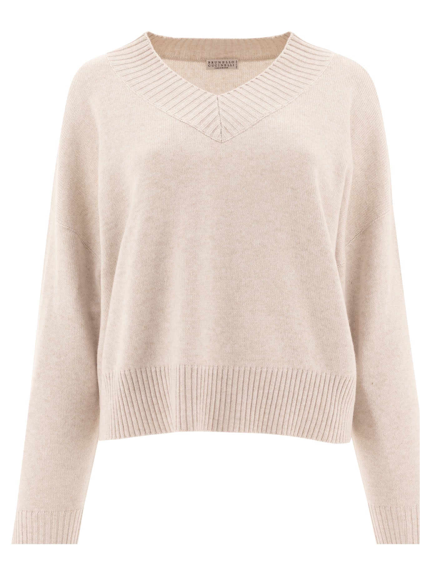 Brunello Cucinelli Cashmere Sweater With Shiny Cuff Details