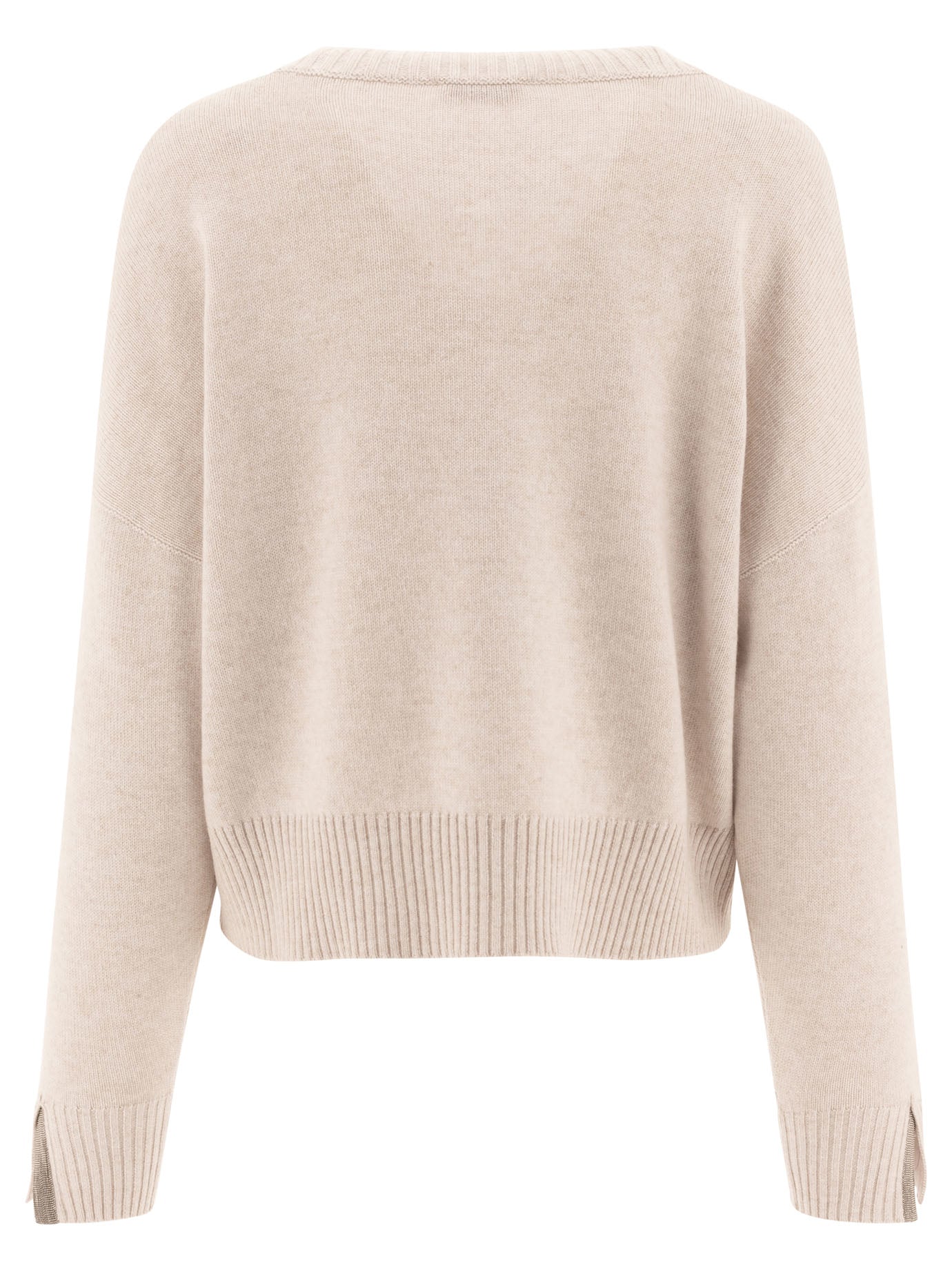 Brunello Cucinelli Cashmere Sweater With Shiny Cuff Details