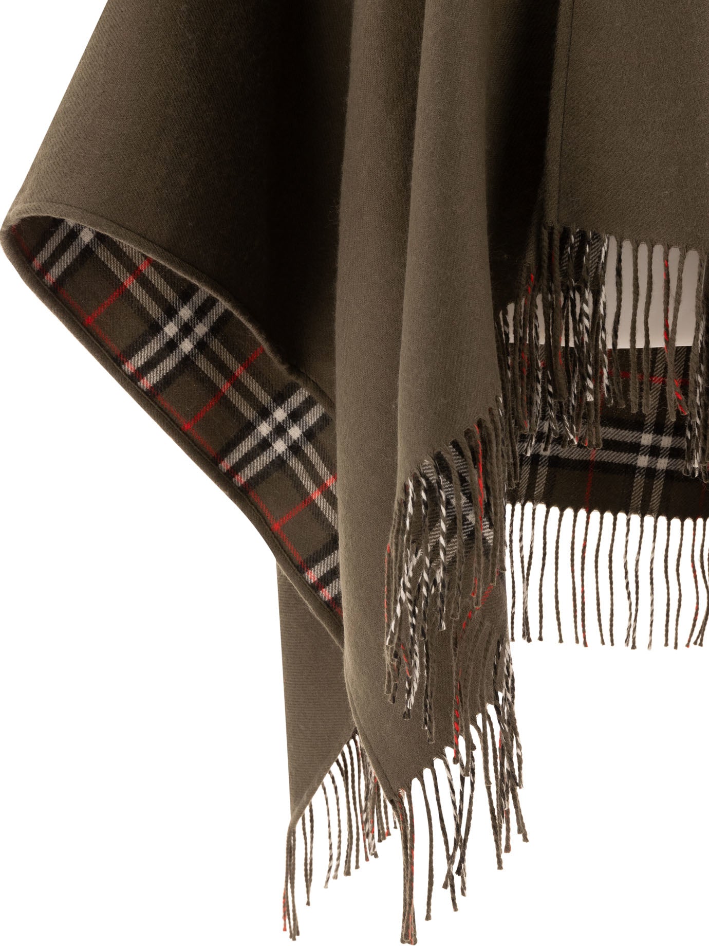 Burberry Reversible Cape In Check Wool