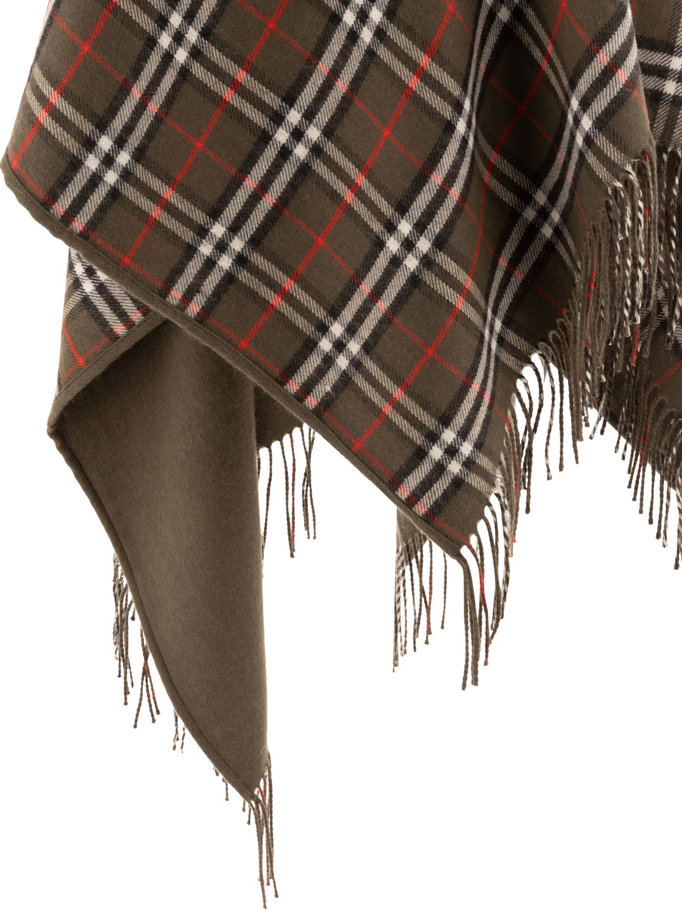 Burberry Reversible Cape In Check Wool