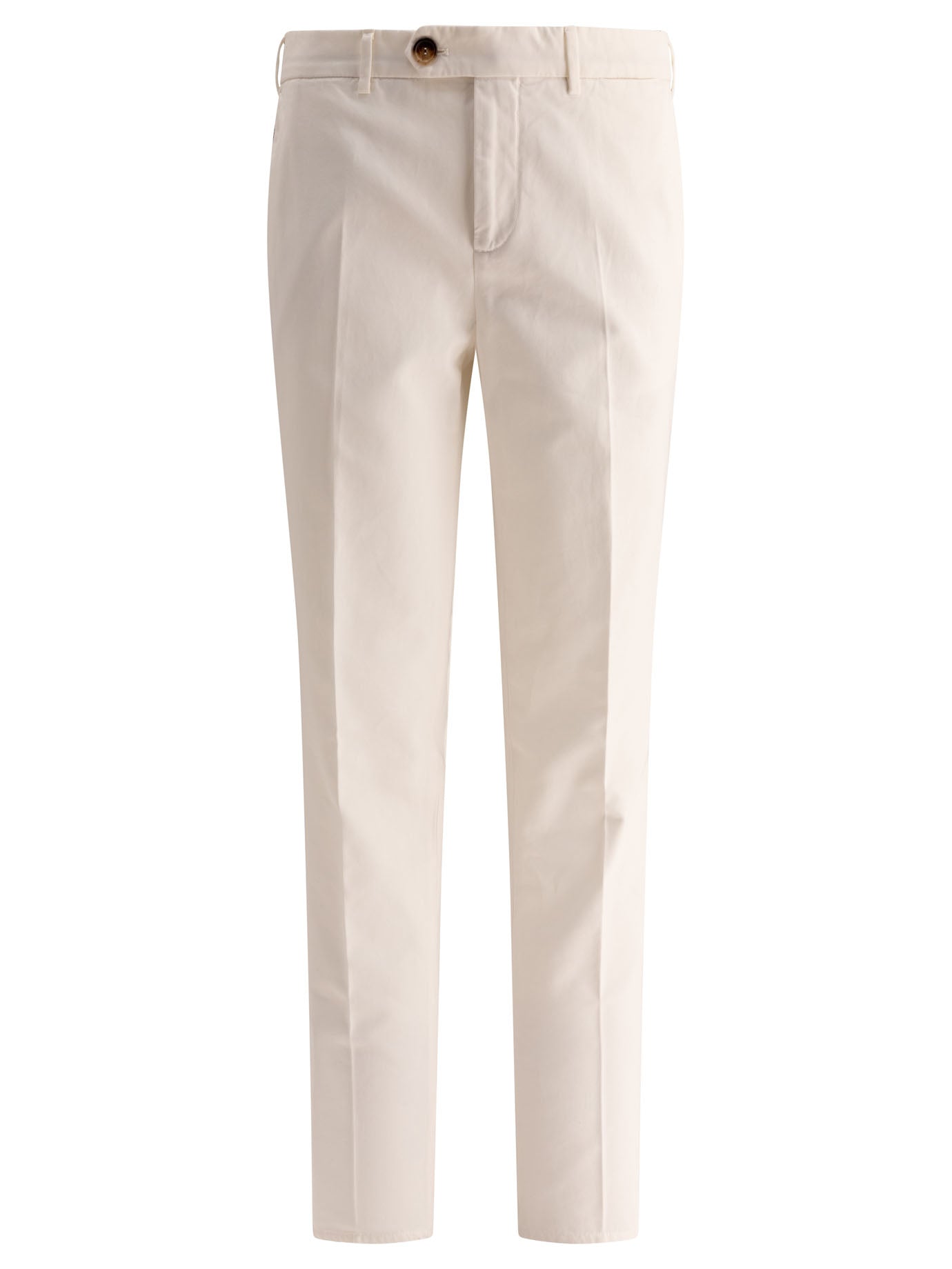 Brunello Cucinelli Garment-Dyed Trousers In Twisted Cotton Gabardine